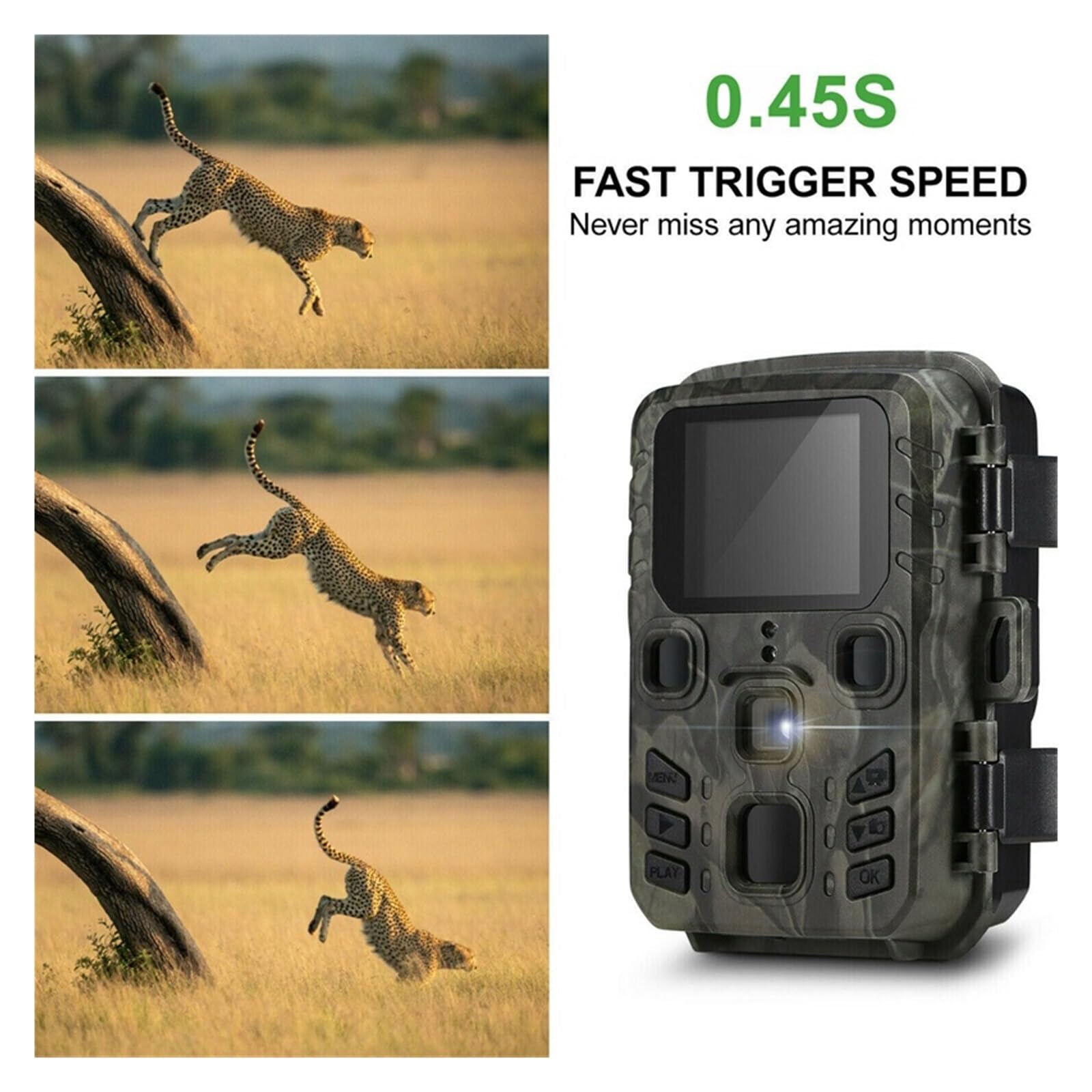 Wildkamera Outdoor Mini Trail Kamera 4K HD 20MP 1080P Infrarot Nachtsicht Bewegung Aktiviert Jagd Falle Spiel IP66 wasserdichte Wildlife Cam Zuverlässige Genaue Überwachung