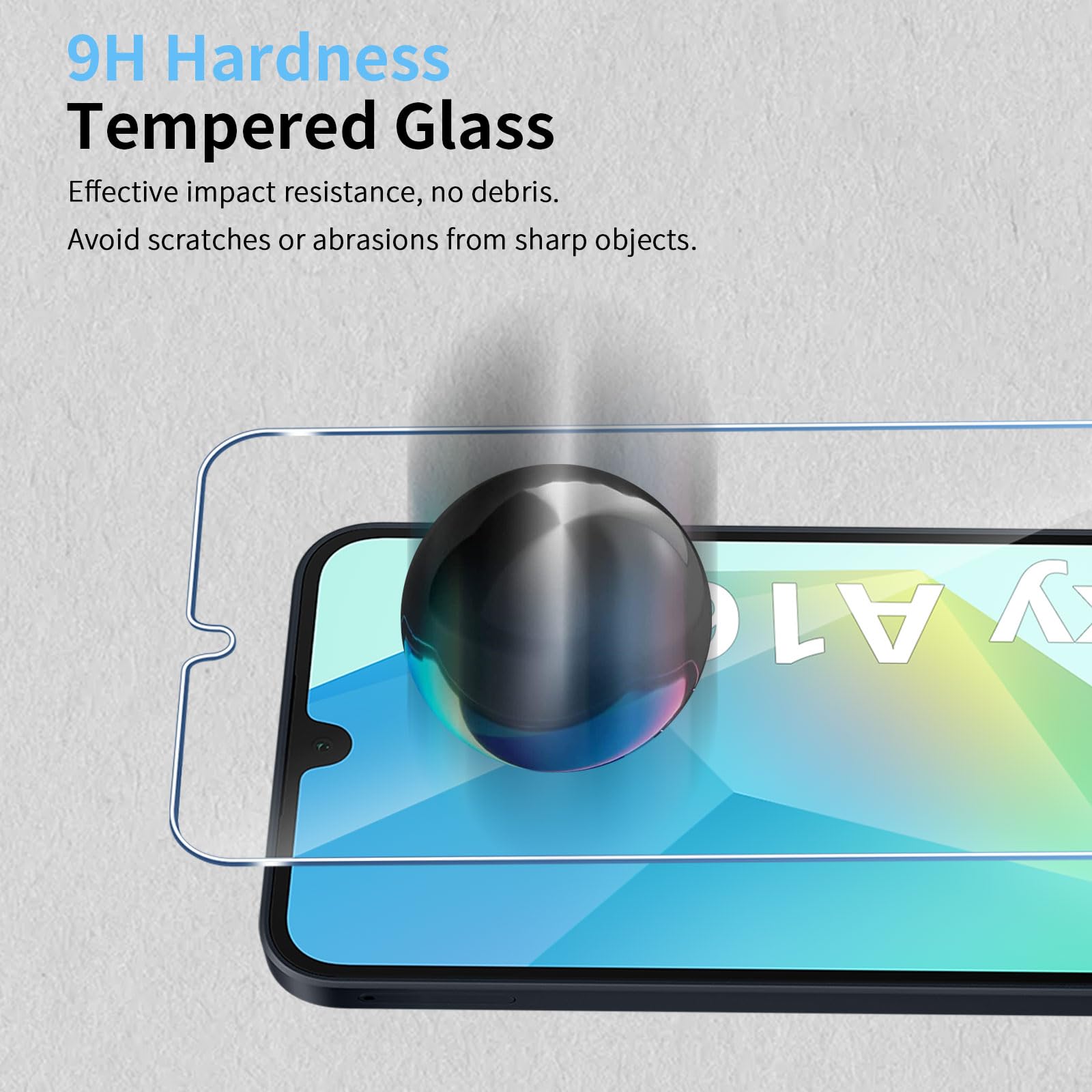 HidWee Vetro temperato Compatibile con Samsung Galaxy A26 5G/A16 4G/5G/A17 4G/5G, 3 Pezzi Pellicola Protettiva, 9H Durezza Anti Graffio, HD Senza Bolle Schermo Vetro Pellicola Protettiva