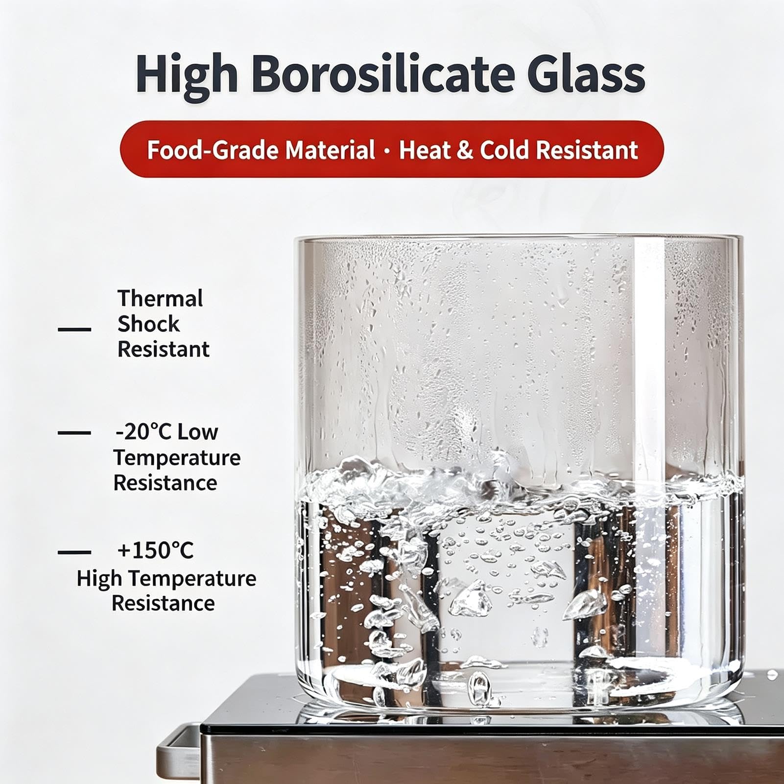Distributeur de boissons verre borosilicate avec support en bambou