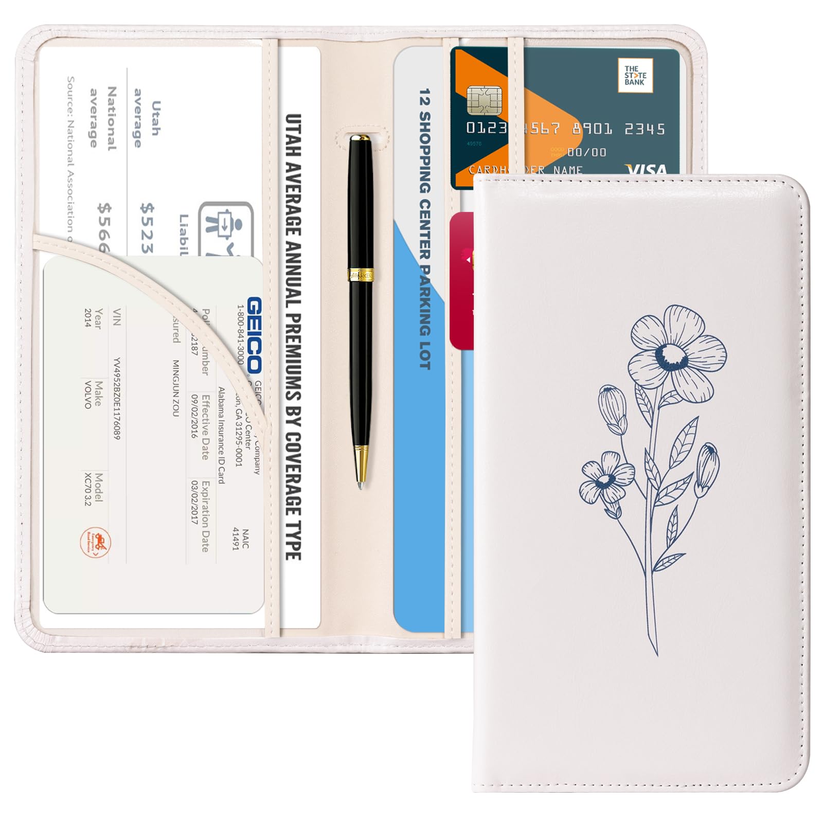 CoBak Car Document Holder - Glove Box Organizer For Registration, Insurance Cards & Driver License