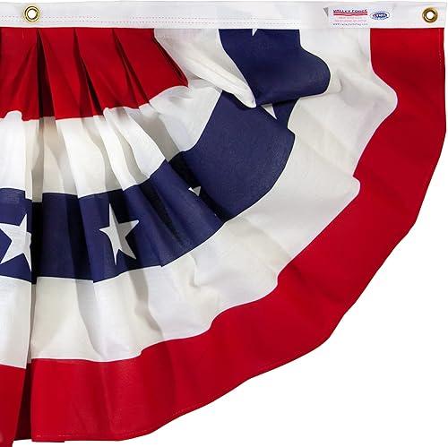 Miniatura 4 de Valley Forge Bandera americana de abanico de 1.5 x 3 pies de polialgodón Sentinel 100% fabricada en Estados Unidos con diseño de estrellas y rayas,