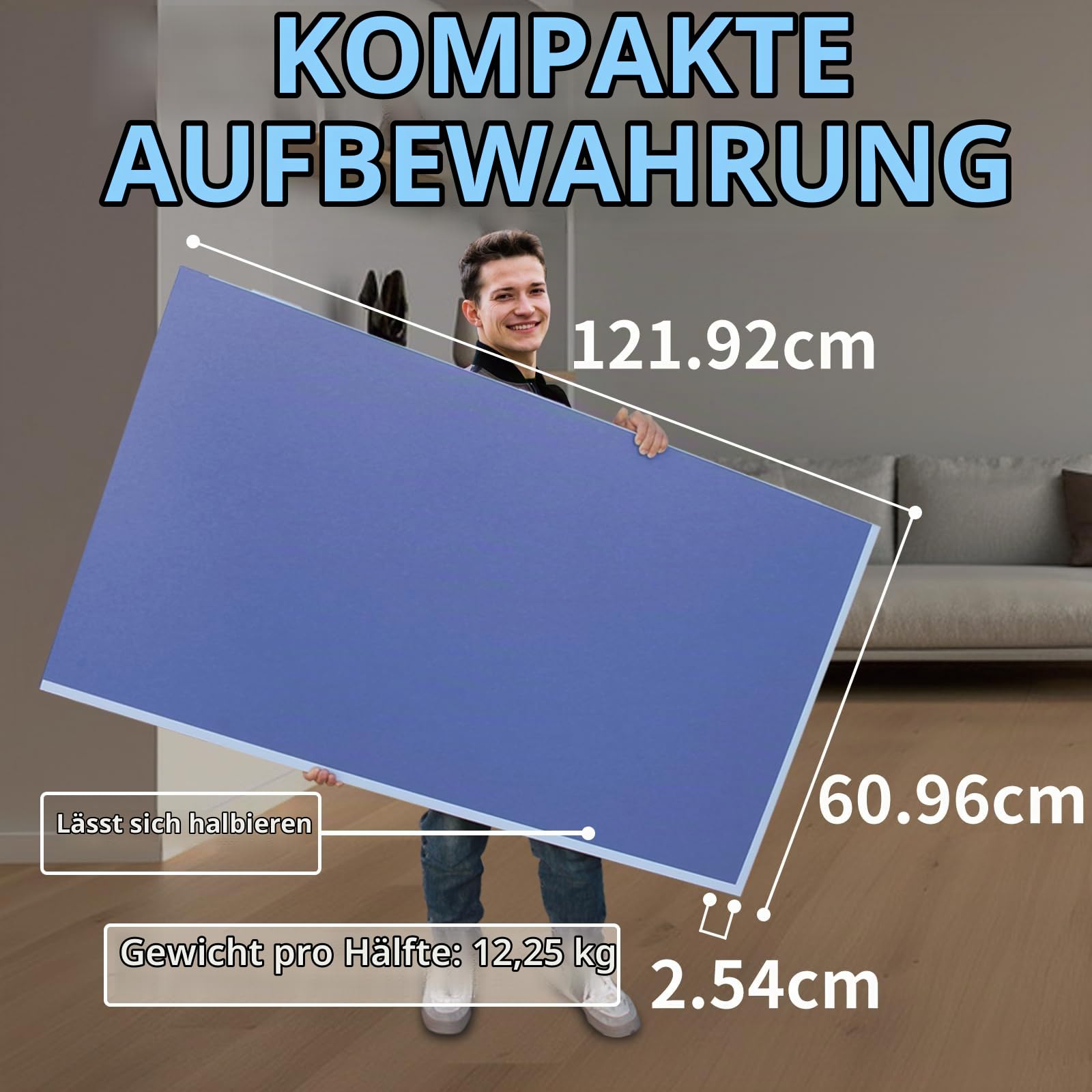 243,84 x 121,92 cm Tischtennisplatte, Professionelle Wahl für Zuhause, Blau