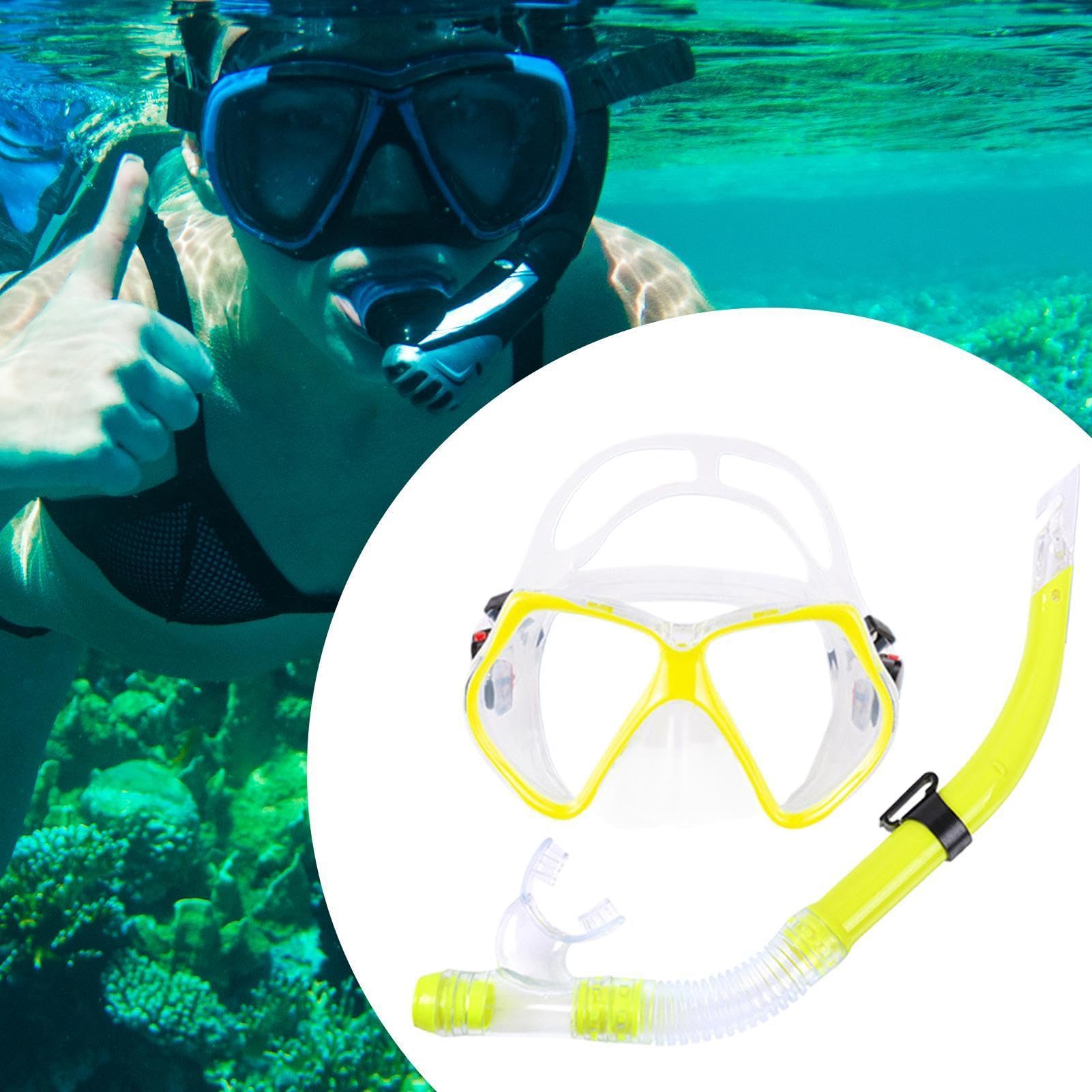 Set Snorkel para Niños Ajustable Antifugas Visión Panorámica | Gafas snorkel y equipo natación viaje Para Hombres, Mujeres, Jóvenes, Niños, Viajes al Aire Libre, Playa, Mar, Verano, y