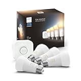 Smart Light Starter Kit - Includes (1) Bridge and (4) 75W A19 E26 LED Smart White Ambiance Bulbs - Control with App - Compatible with Alexa, Google Assistant, and Apple HomeKit