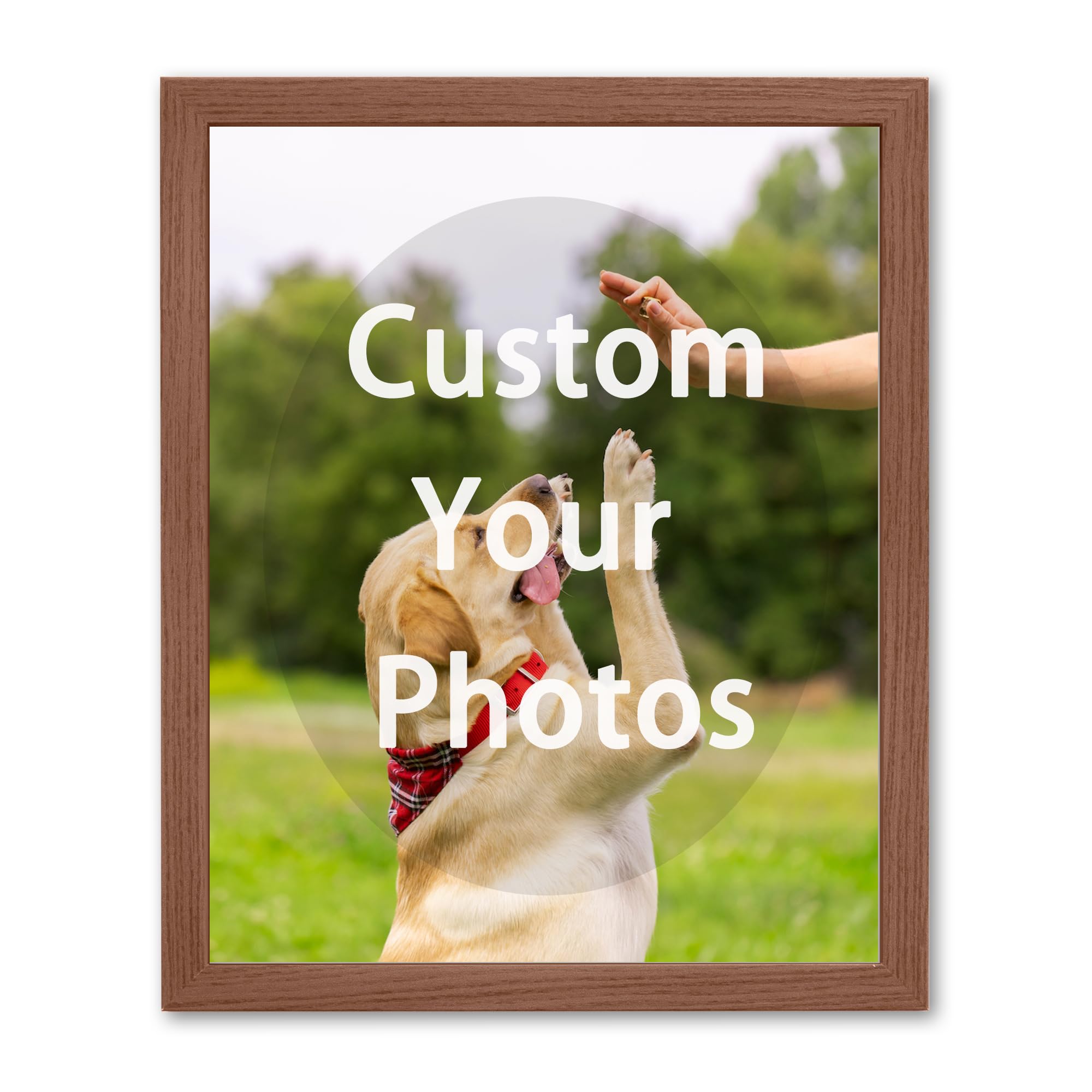 framed custom canvas prints with your photos personalized photo to canvas print gifts for couples friends family baby pets(brown, 8x10 in)