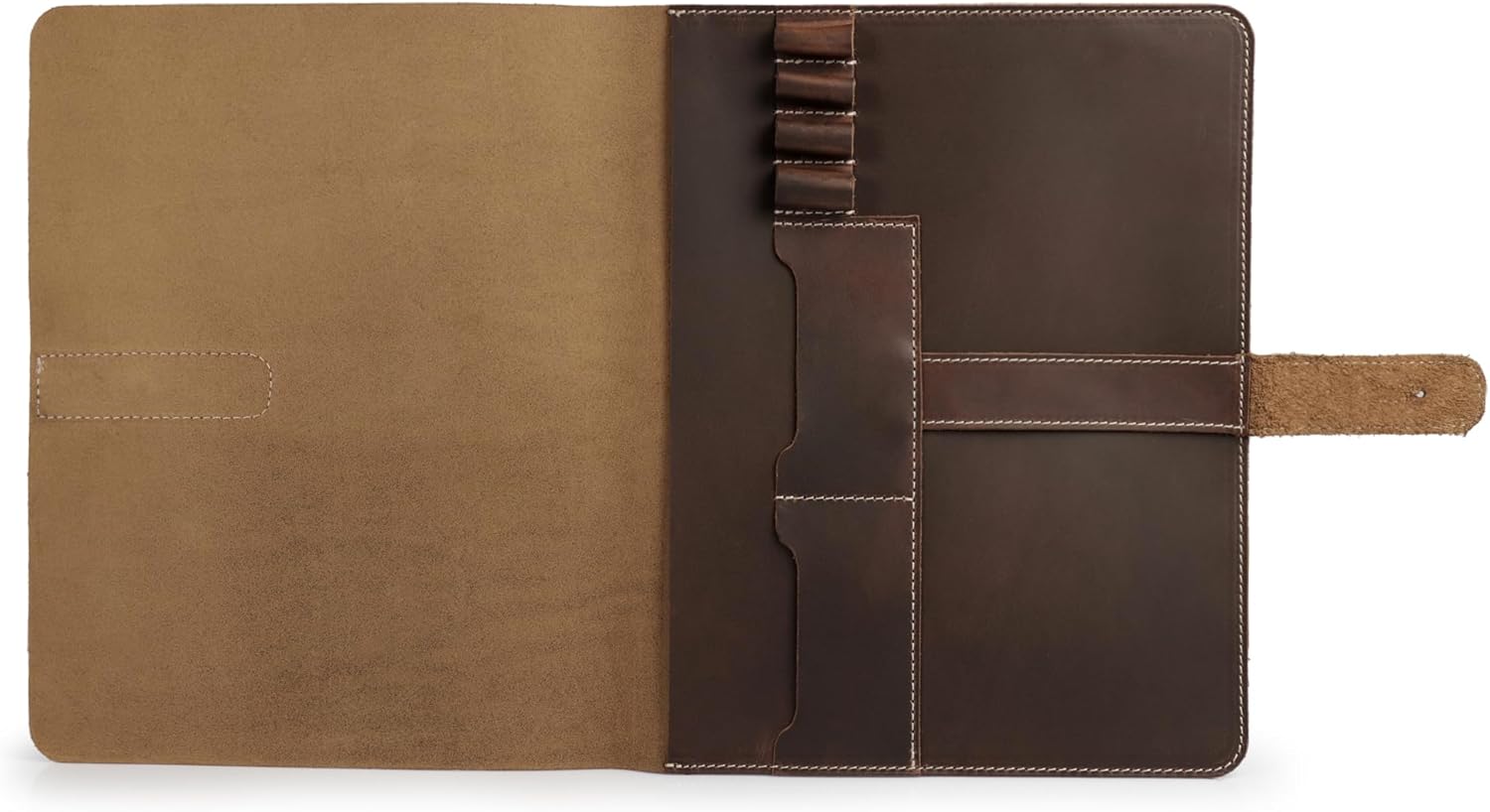 Londo Genuine Leather Tablet Cover – iPad Pro 12.9 Case with Two Card Slots & Leather Pen/Apple Pencil Holders