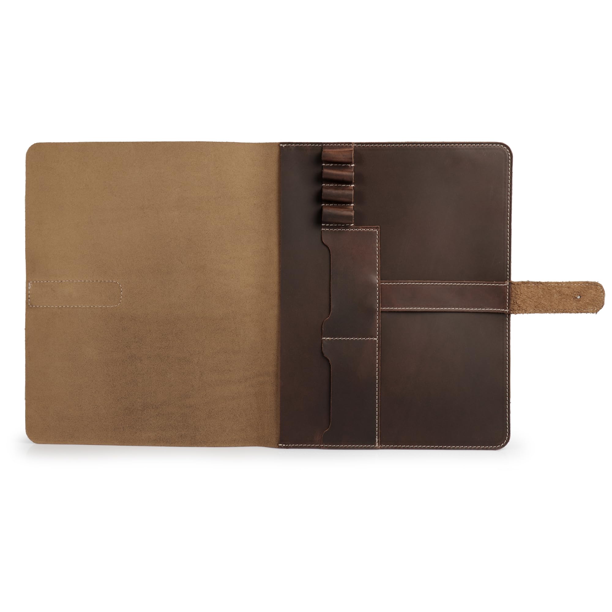Londo Custodia in Vera Pelle per Tablet – Case per iPad Pro 12.9 con Due Scomparti per Carte e Portapenne/Apple Pencil in Pelle