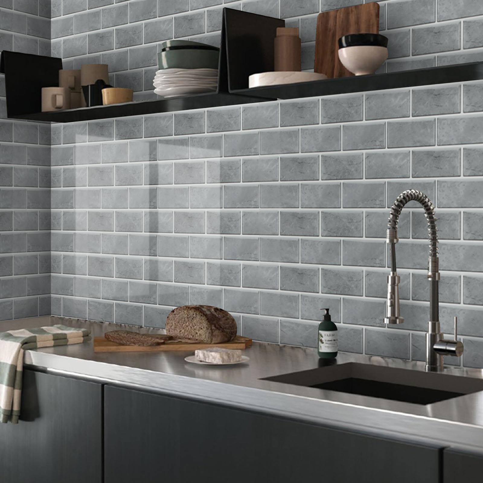 Putentfun Mosaic Tile Stickers for Kitchen Self Adhesive Tiles Waterproof