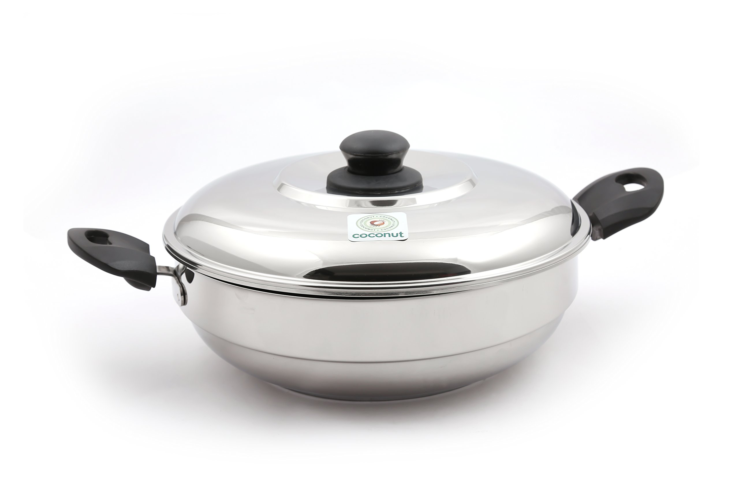 Coconut Stainless Steel Idly Steamer with Thick Sandwich Bottom Base