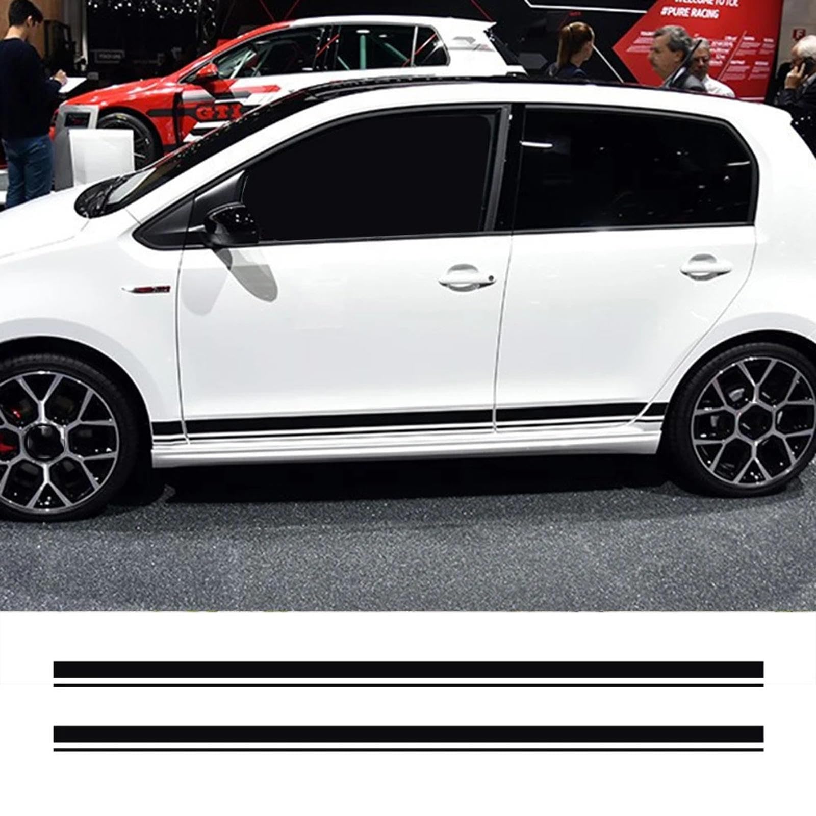 2 SZTUK Car Side Stripes Naklejki Folia winylowa Auto Decoration Naklejki, Pasują do VW Golf Polo Samochodowe Akcesoria do tuningu samochodów