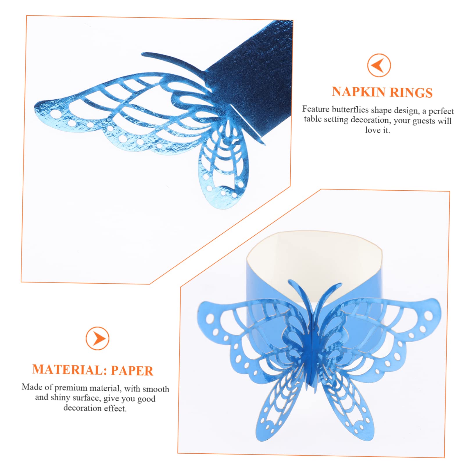 Zerodeko 150pezzi Pz Portatovaglioli Carta Forma Di Farfalla Per Matrimonio Compleanno e Feste Decorazione Elegante Per Tavola Di Accessori Festivi Perlato