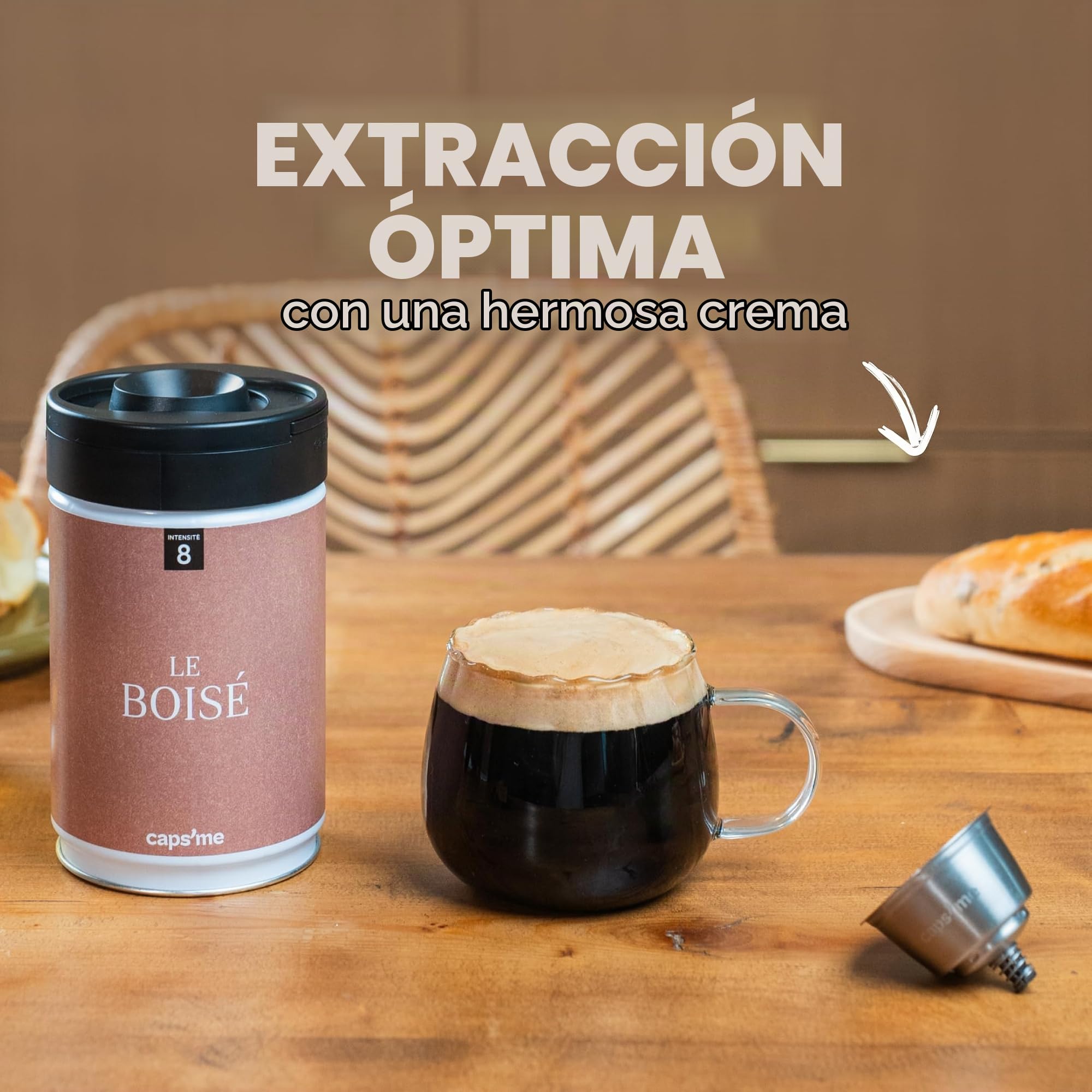CAPS ME - Kit de cápsula recargable compatible con Nescafé Dolce Gusto (1 Agitador + 1 Dosificador reutilizable de acero inoxidable con extractor de cápsulas integrado) - Económico y ecológico Fácil