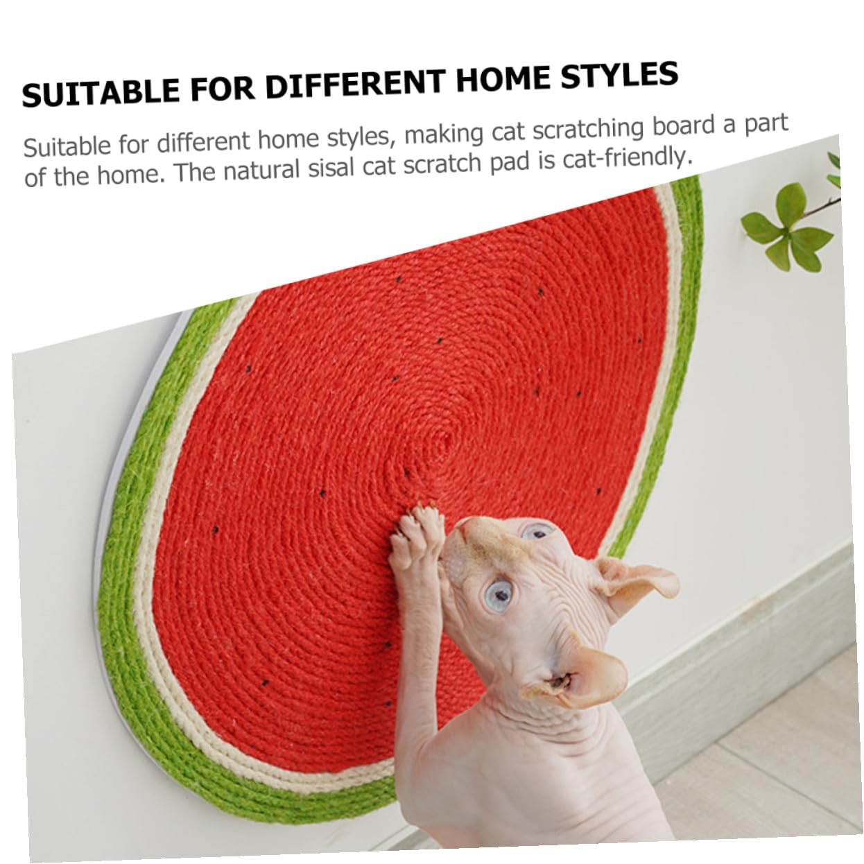 ARTIBETTER Sisal Kratzbaum für Katzen mit Rutschfester Unterseite und Hängender Seilgestaltung Rotes Wassermelonen Design für Haushalt als Katzenspielzeug