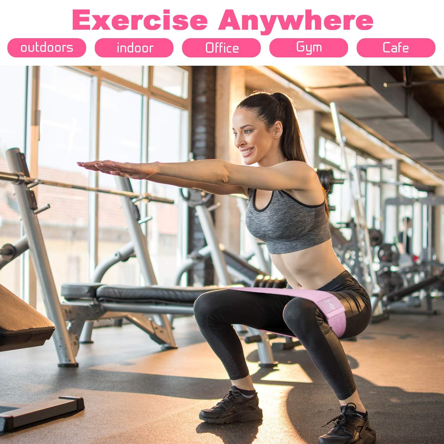 GYMSER Resistance Bands For Legs & Butt - 2019 Upgrade Loop Bands For Hip Workout, Squats, Therapy - View #3