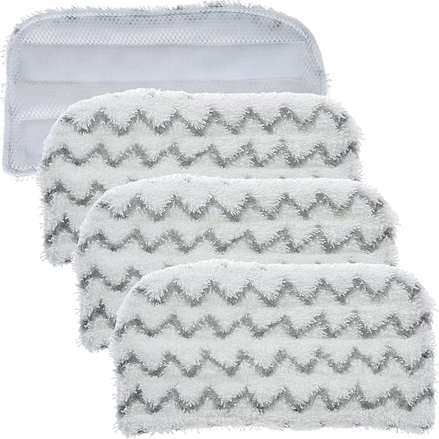 4Pcs Steam Mop Pads Replacement for Shark Steam Mop S1000 S1000A S1000C S1000WM S1001C, Microfiber Washable Dirt Grip Pads Refill Soft Steam Cleaner Pad