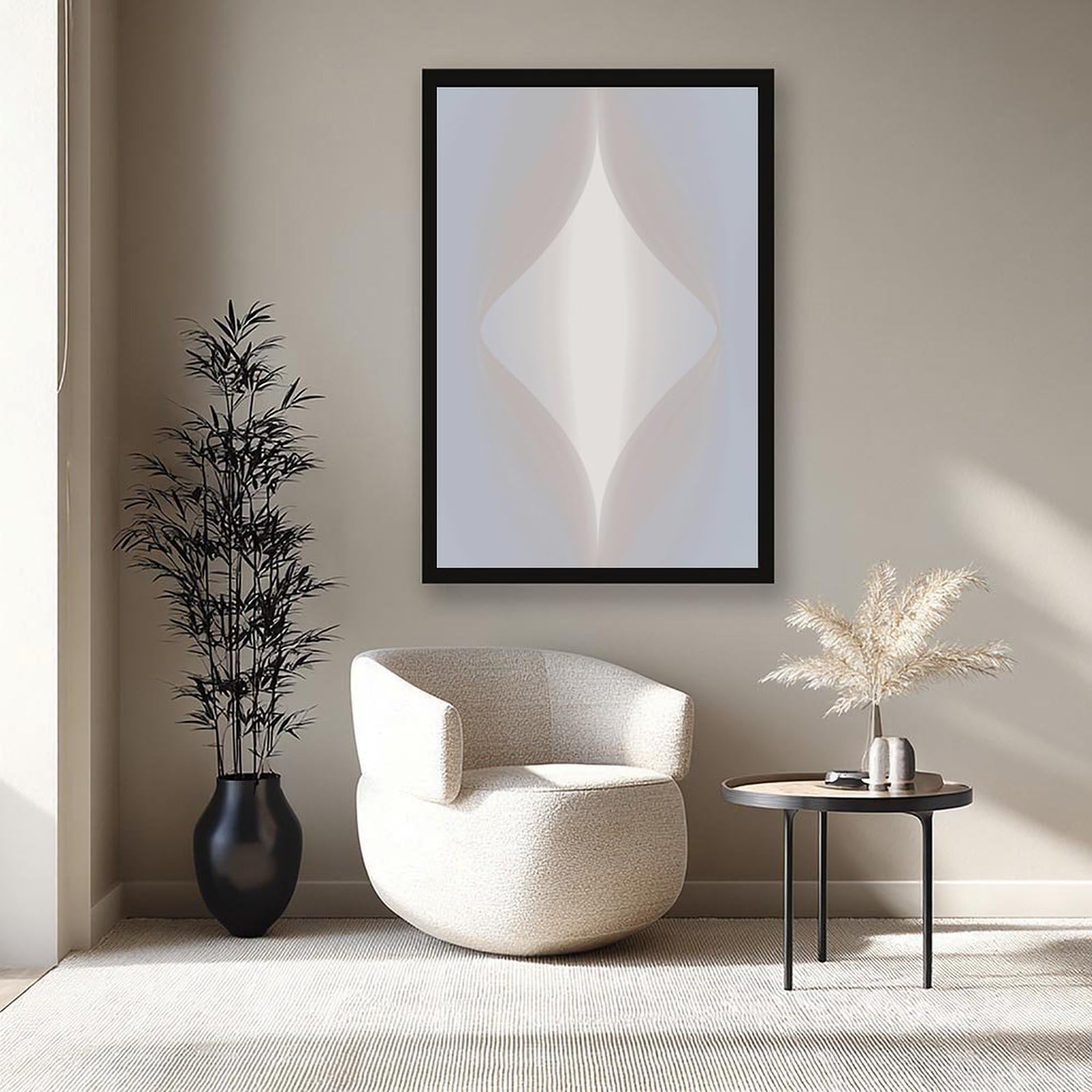 ELKPDOE Weiches, neutrales, geometrisches, abstraktes und minimalistisches Poster, 6 Leinwand-Poster, Schlafzimmer-Dekor, Sportlandschaft, Büro, Raumdekoration, Geschenk, schwarzer Rahmen, 40,6 x 61
