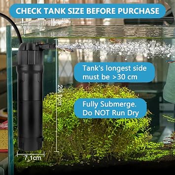Internal Fish Tank Filter,Aquarium Filter with UV Steriliser Turns Green Water to Clear,Multi-mode(Aeration/Rainfall,etc) Filter Pump for 80-200L Aquariums,Flow Rate and Direction Adjustable