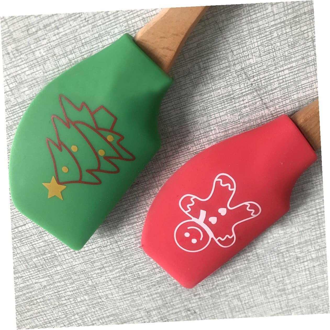 2pcs Christmas Cake Spatula Scraper Xmas for Home Bakery