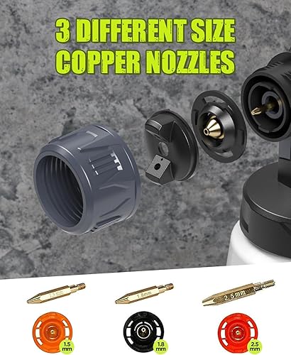 Miniatura 4 de Pulverizador de pintura inalámbrico con 2 baterías de 20 V y 2.0 Ah, la pistola rociadora de pintura HVLP de MYTOL incluye 1 cargador rápido, 3