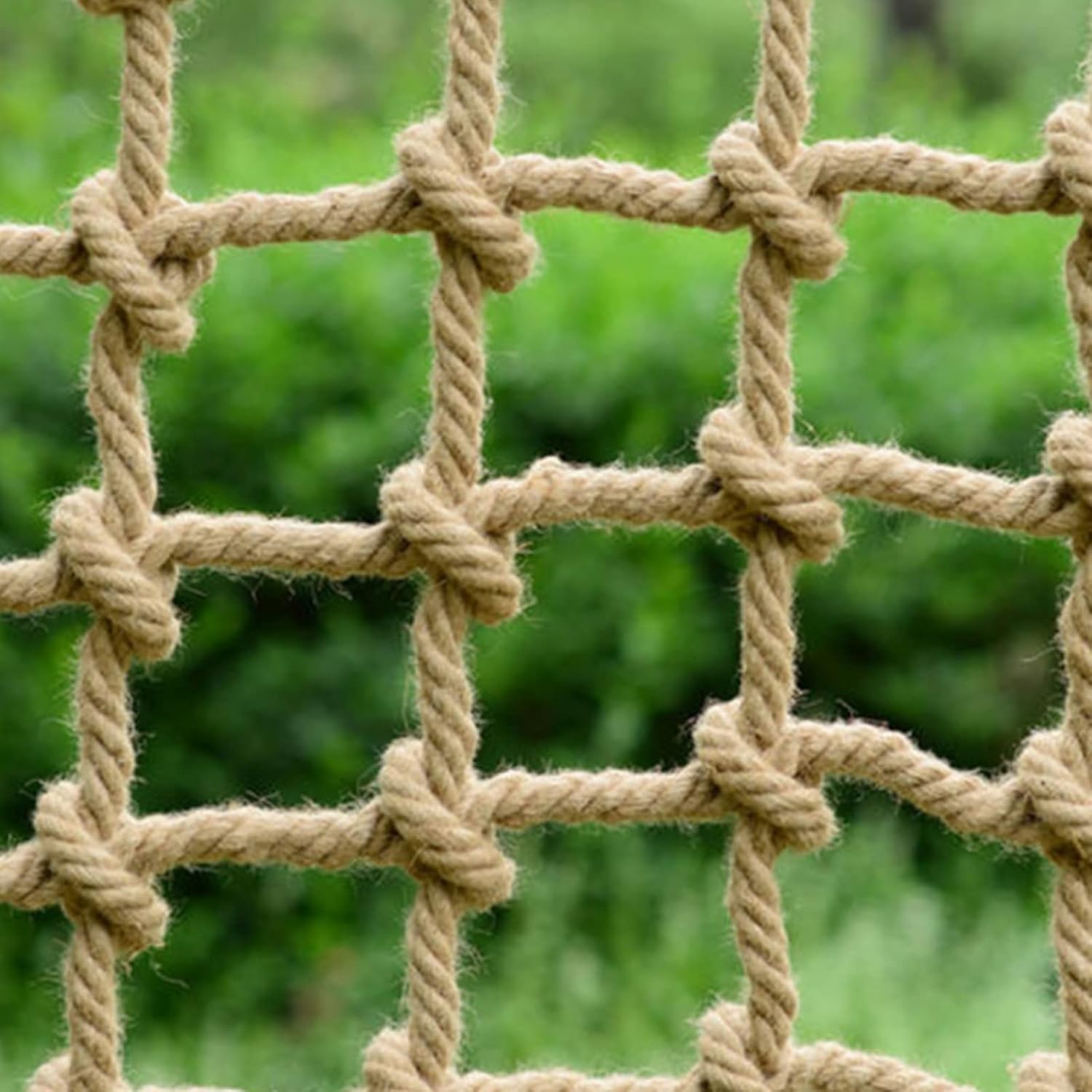 Children's Climbing Safety Net, Swing Fence Net, 1x1m (3x3ft) Outdoor Protection Net, Jute Play Area Hammock, Durable Safety Solution for Kids' Playtime