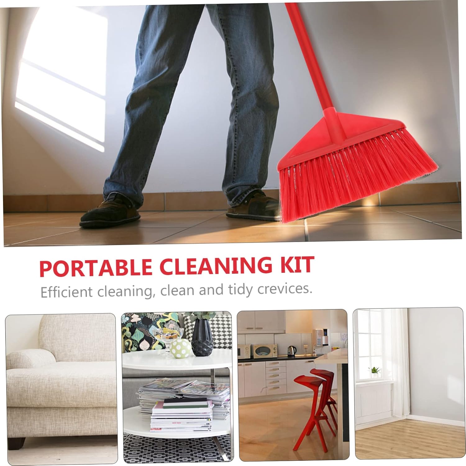 Plastic Broom Head Replacement Part for Kitchen and Desktop Use