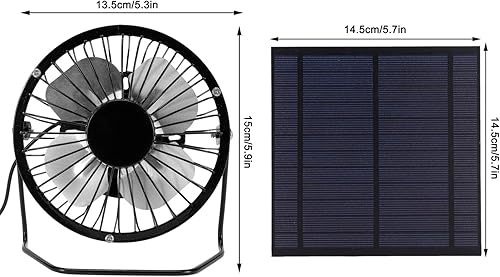 Miniatura 6 de GOTOTOP Ventilador solar 5W Mini panel solar Ventilador de refrigeración portátil Panel solar fotovoltaico Set para invernadero Pollos Coop Cobertizo