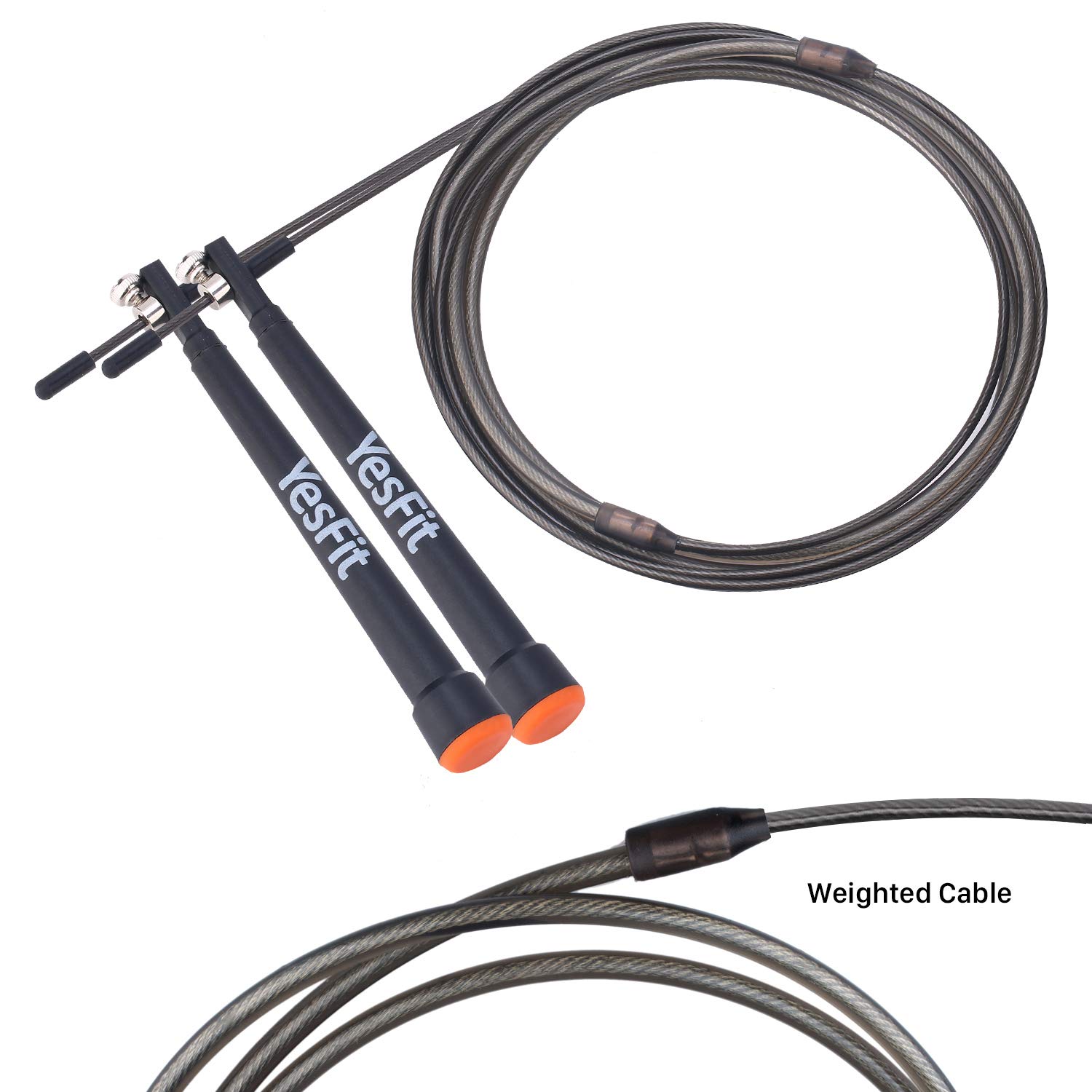 YesFit Jump Rope for Workout,Boxing,Cardio,MMA,Weight Loss,Fitness,Training,Weighted Speed Jump Rope for Height 3.6 ft to 6.5 ft,Kids,Women,Men,2019 Newest Design,Portable Optimal Jump Rope