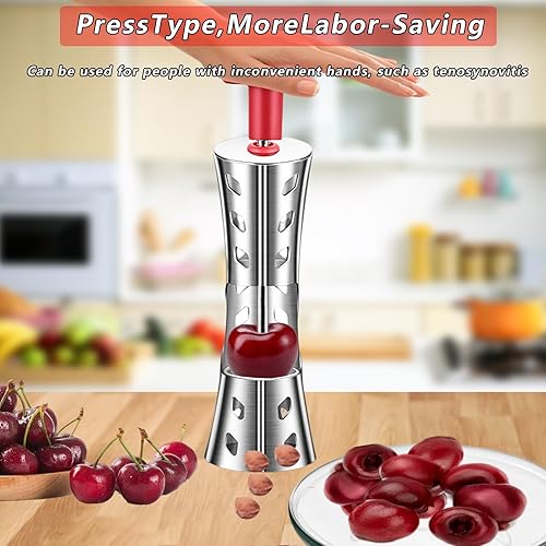 Miniatura 2 de Cherry Pitter - Herramienta descorazonadora de acero inoxidable 304 de alta calidad, herramienta multifunción para eliminar semillas de cerezas para