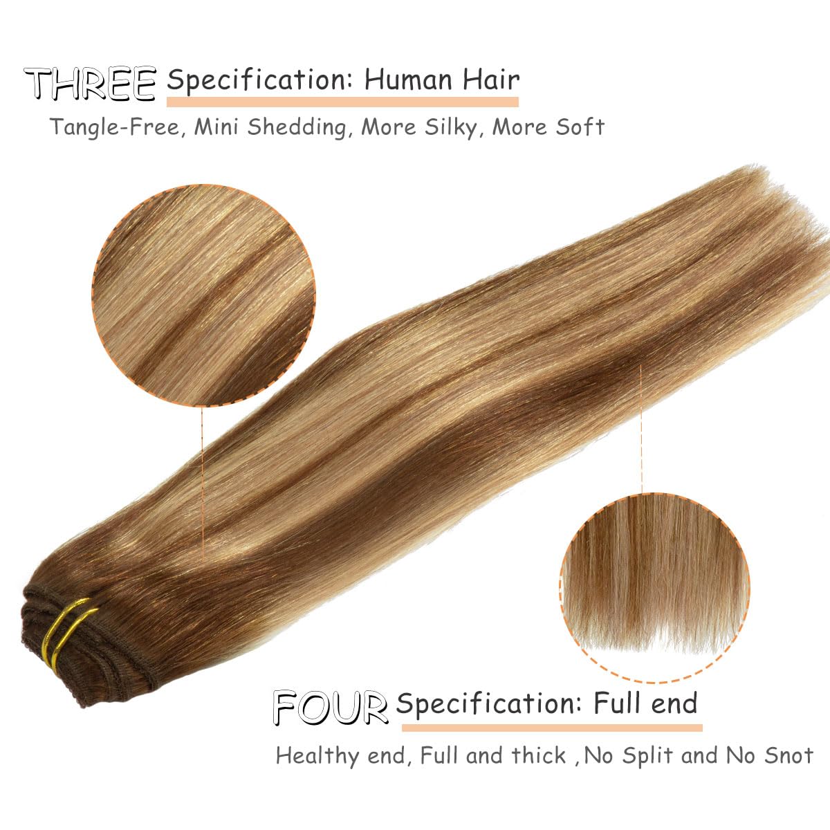 Blonde Clip In Extension  4/27 DEEP BLONDE 27 SYNTHETIC CLIP-IN – RPZL main image 3