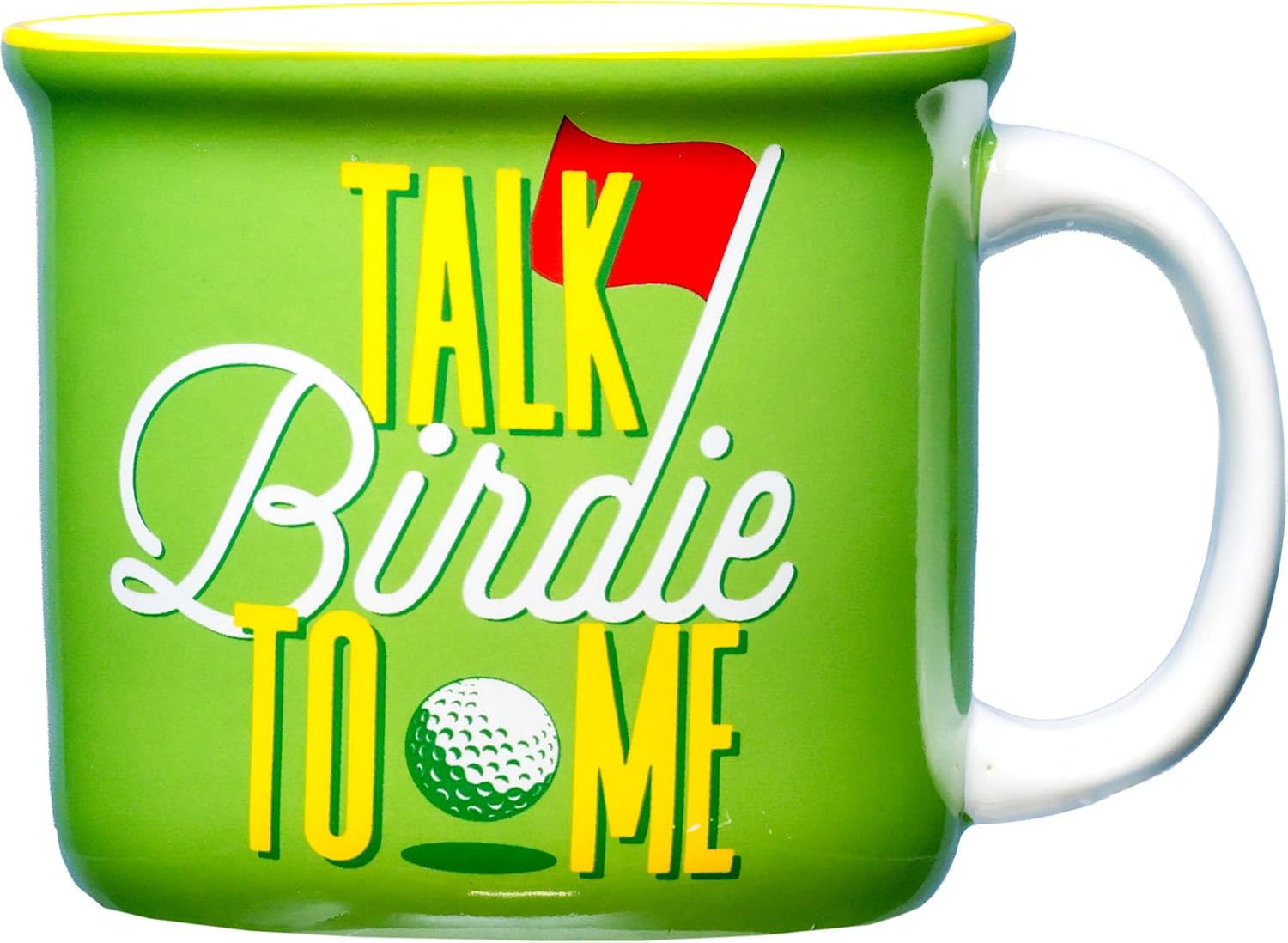 Spoontiques Talk Birdie Ceramic Camper Mugs - 14 Ounce Beverage Capacity - Microwave and Dishwasher Safe - 3 5/8" Tall