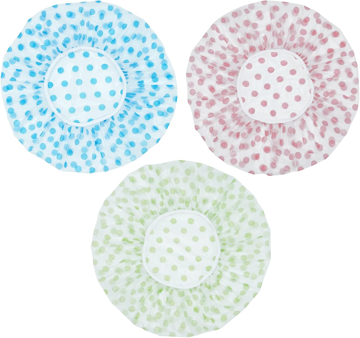 3 PCS Shower Caps for Women Men Reusable Shower Hat Bath Caps with