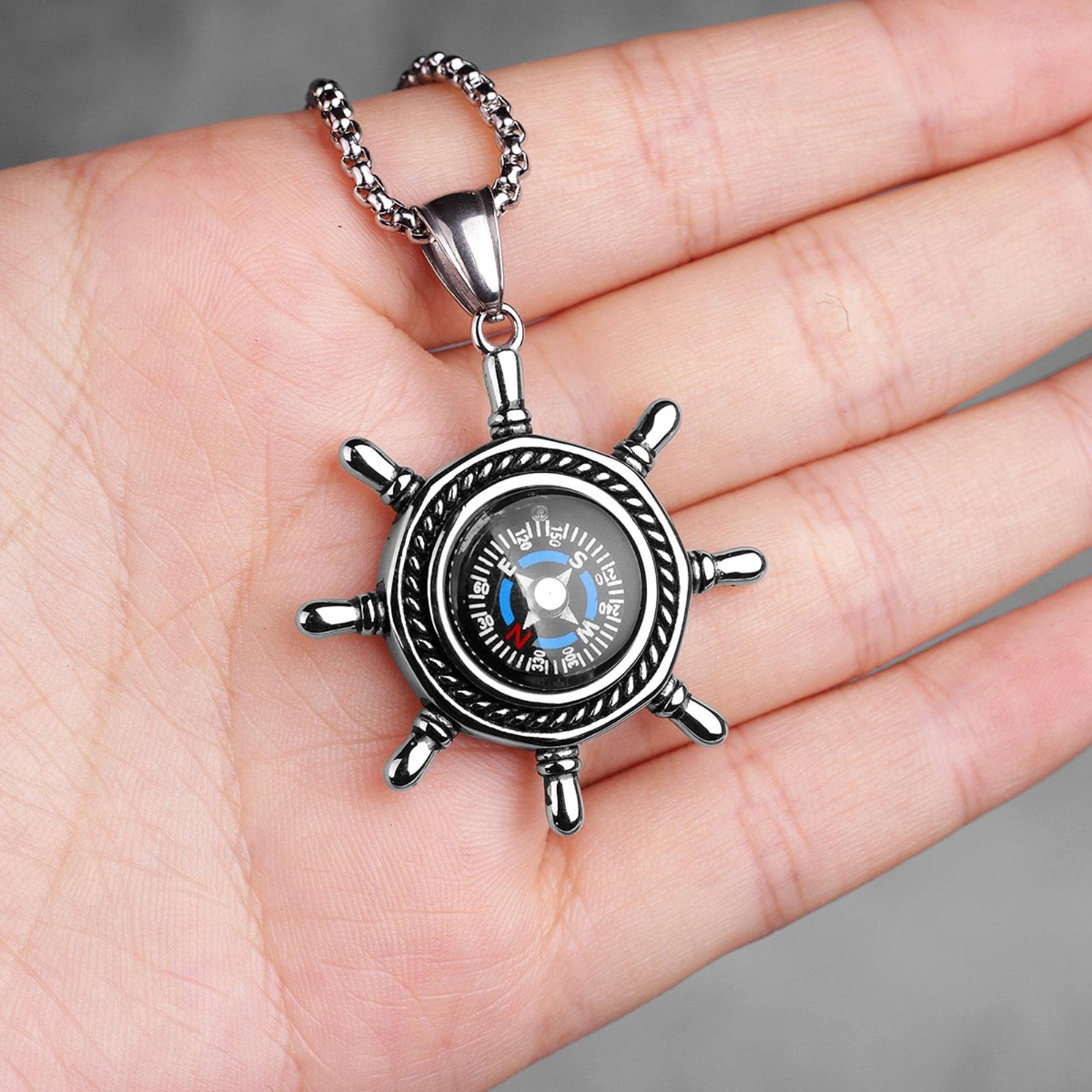 Collane Con Ciondolo A Forma Di Mano Di Hamsa In Acciaio Inossidabile 304 Con Strass Jet Stile Punk Retr Per Uomo Alla Moda Hip Hop Collane Con Ciondolo A Forma Di Mano Di Hamsa In Acciaio Inossidabile 304 Con Strass Jet Stile Punk Retr Per Uomo Alla Moda Hip Hop