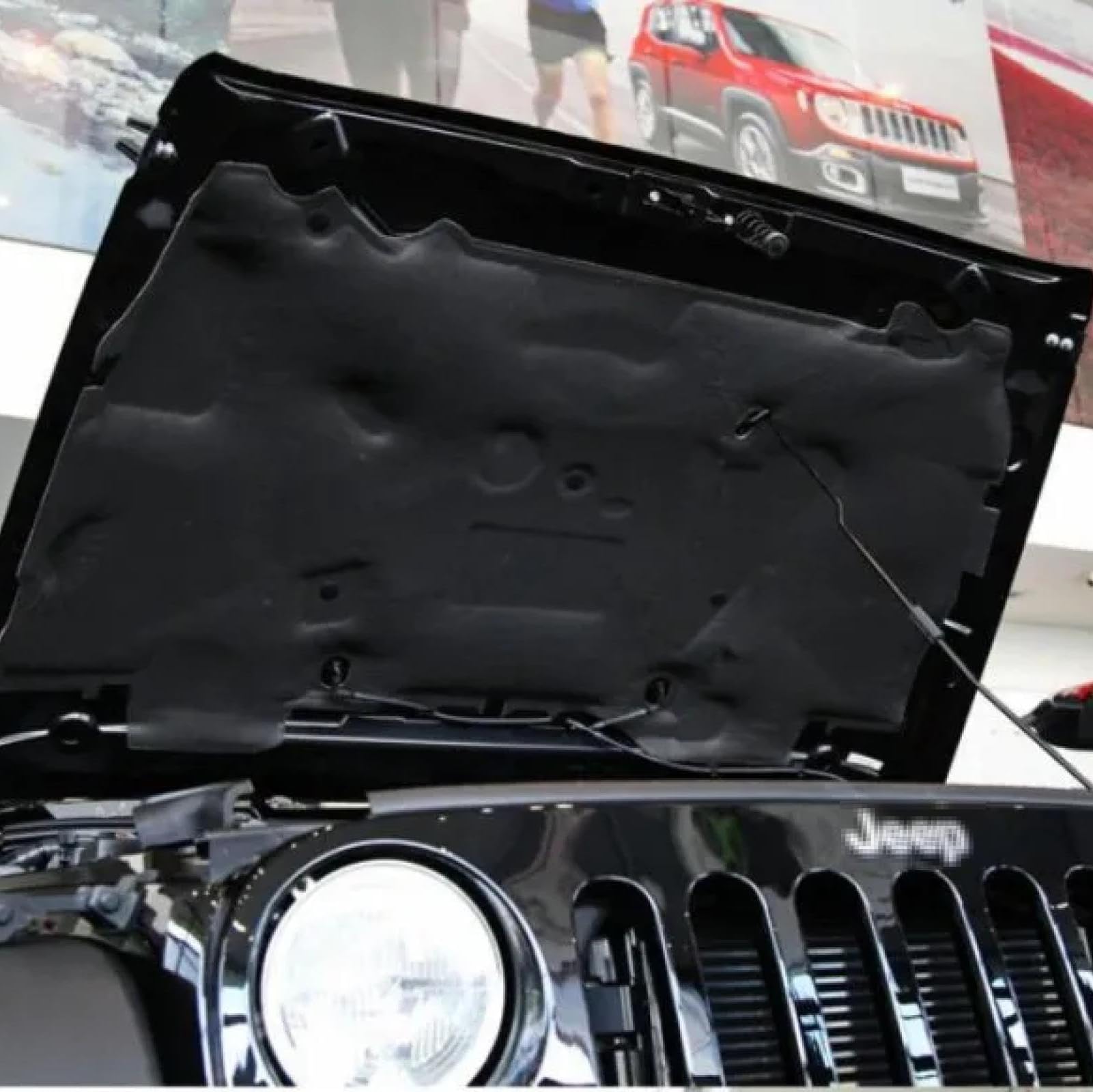 Auto Cotone Insonorizzante Isolante Termico Cofano per Jeep Wrangler 2018-2022 Cotone per Isolamento Acustico Dell'auto Pannelli Fonoassorbenti