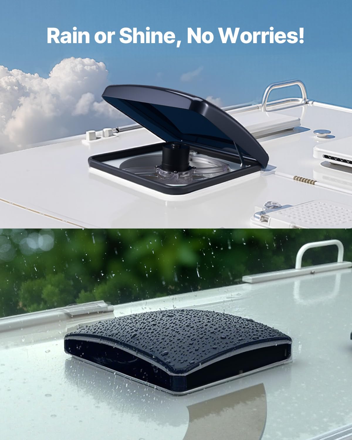 VEVOR Camper Ventilatore di Sfiato da 35,6 cm 12V 10 Velocità Telecomando Motore CC