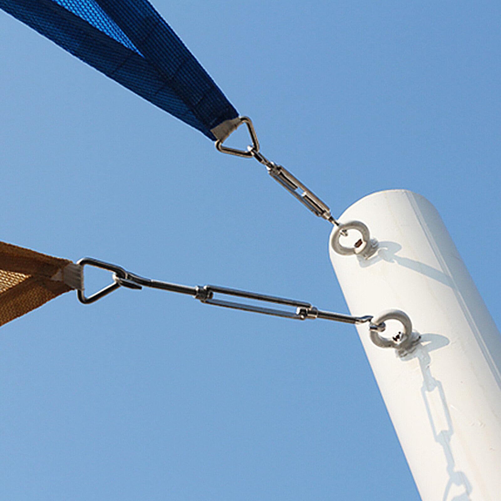 Tensor de cable con gancho y cuerda ajustable (1 pieza) for proyectos marinos, de cercado y bricolaje.(SS316 M16 Hook/Hook)