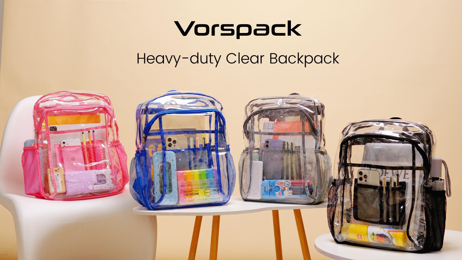 Amazon.com | Vorspack Clear Backpack Heavy Duty - Clear Book Bag 