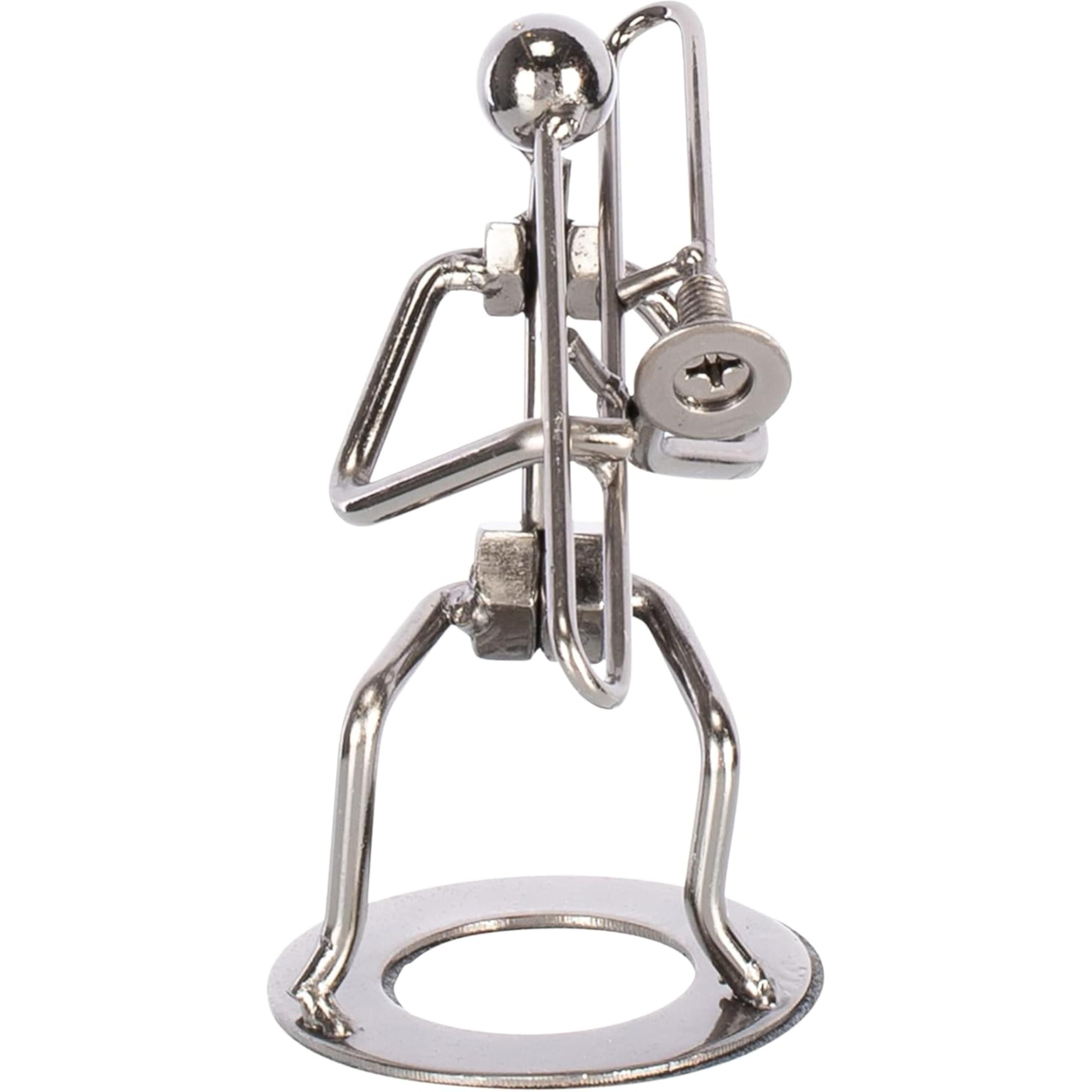 Broadway Gift Trombone Player Silver Tone 6 inch Table Metal Decorative Musician Tabletop Figurine