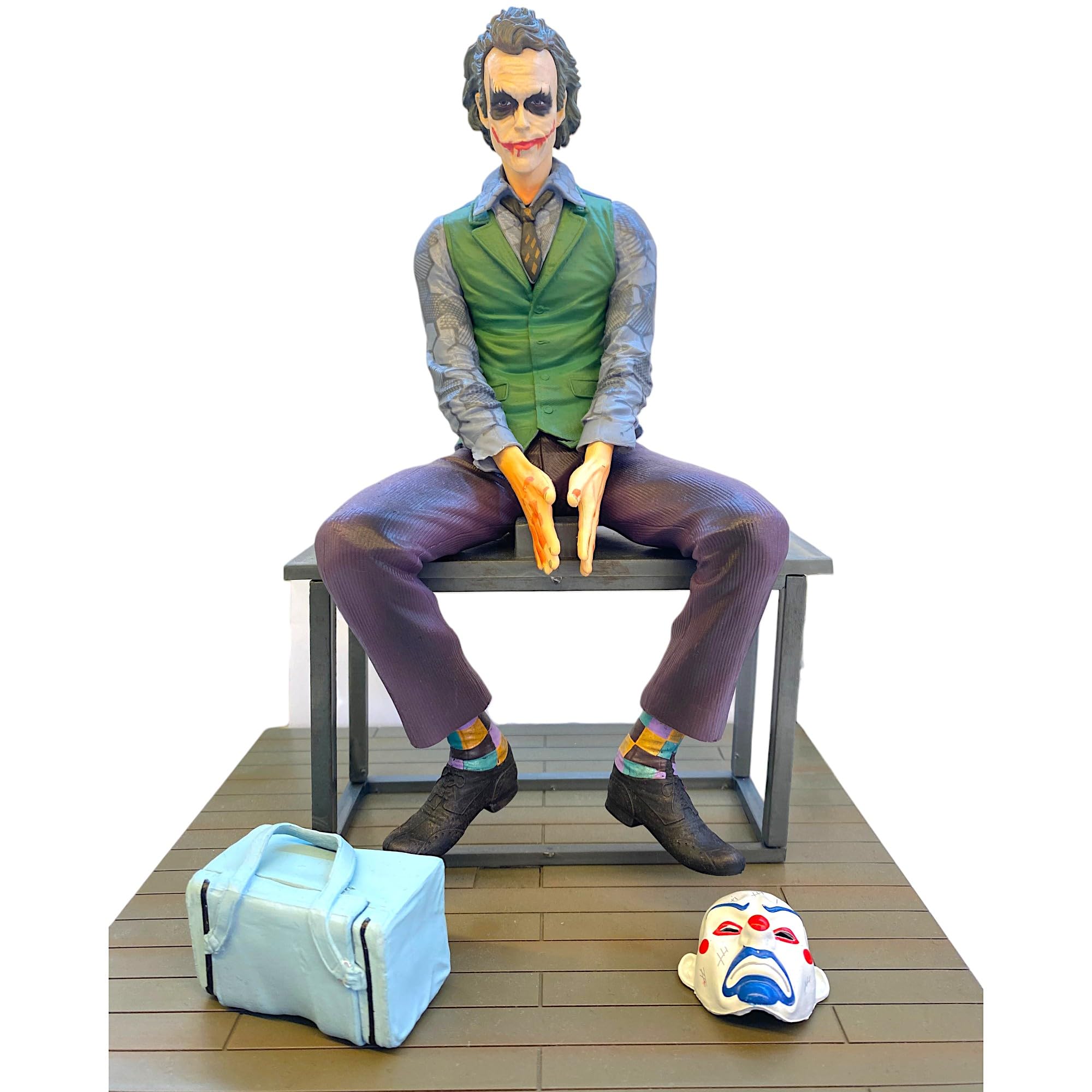POSHIO Joker Supervillain Action Figure Limited Edition (Big Size) | Fibre Figurine Showpiece for Table Decor, Book Shelves, Office Desk & Study Table | Gift Item