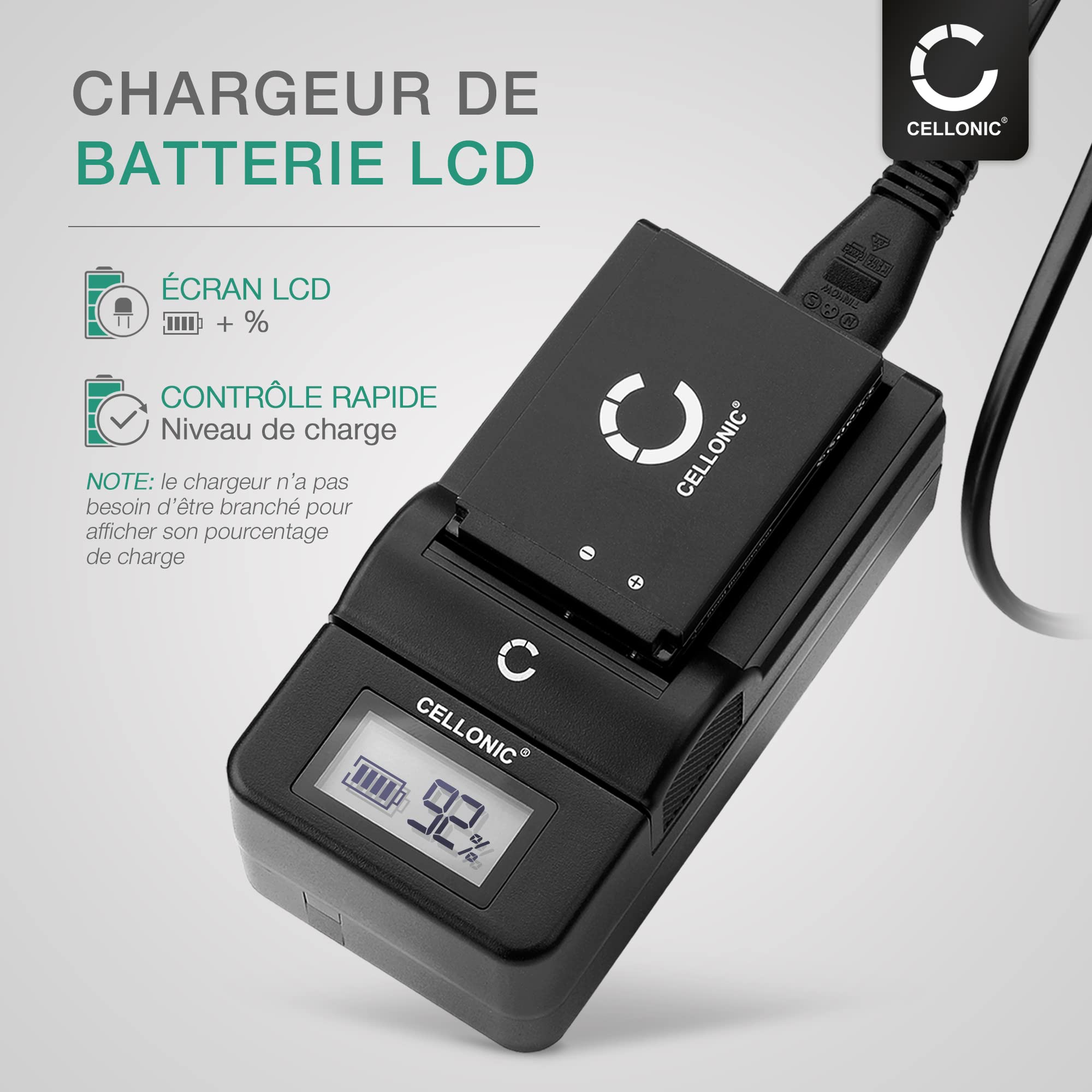 CELLONIC 2X Batterie Compatible avec Blackmagic Pocket Cinema | 2x, (800mAh-7.4V-Lithium-Ionen), Kamera Akku