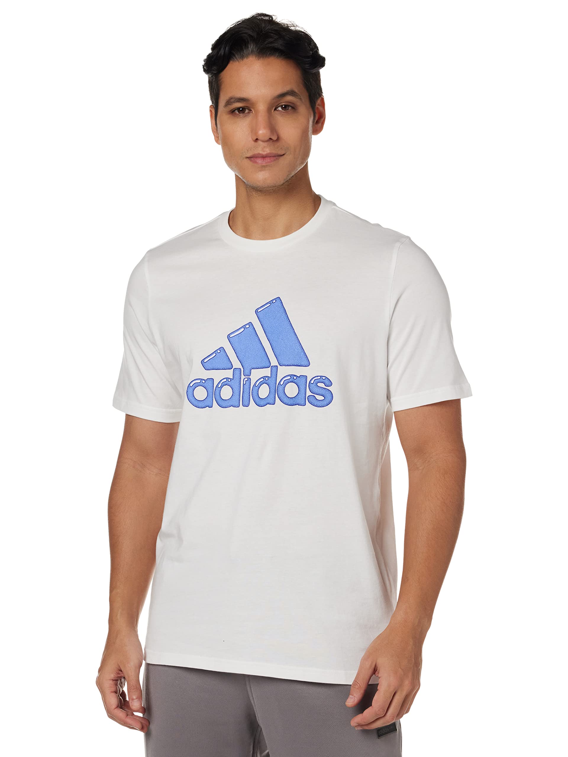 adidasMen's Logo Pen Fill - Sportswear Graphic T-Shirt