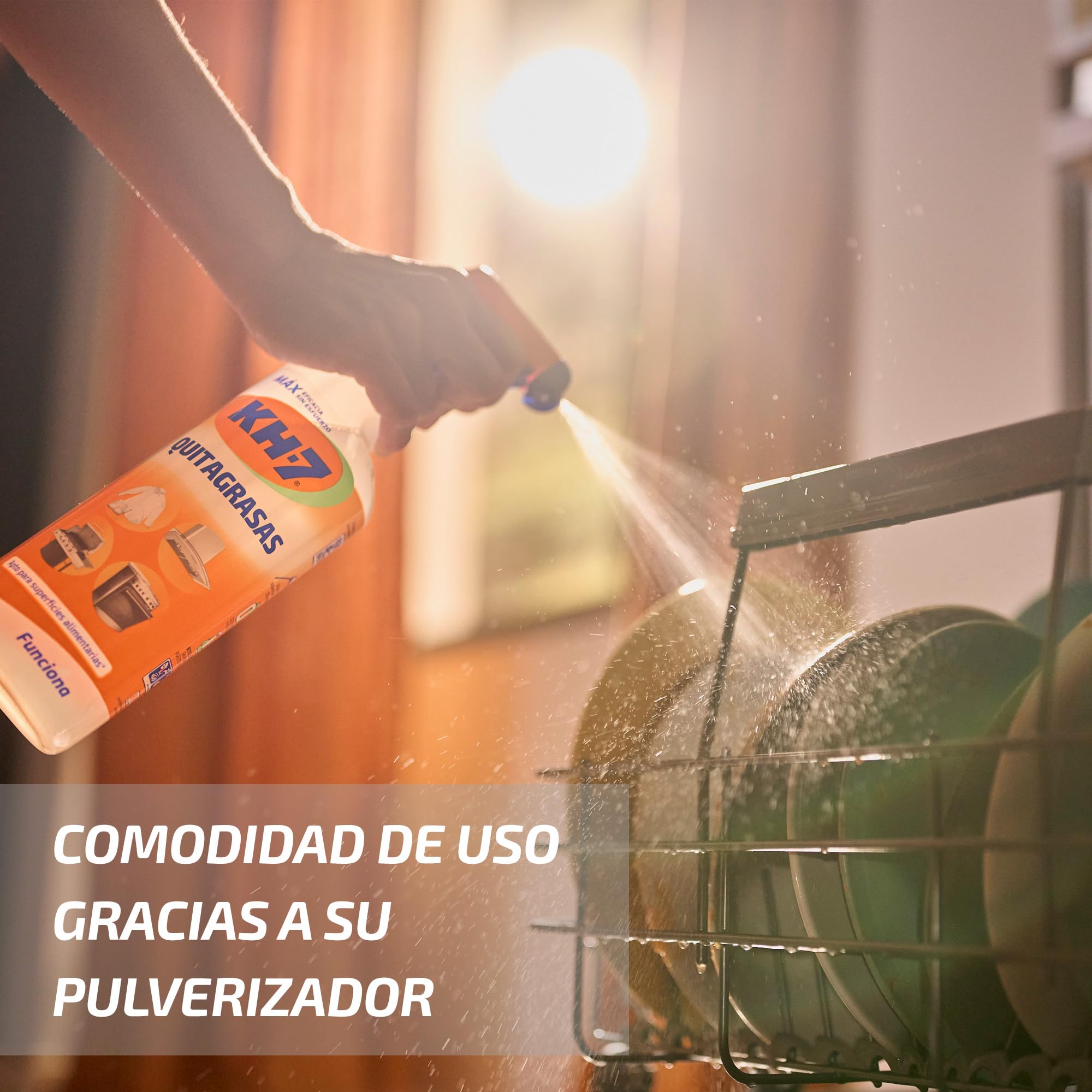KH-7 Quitagrasas, Desengrasante | Elimina sin esfuerzo la Grasa y Suciedad | Aplícalo en la Cocina, Ropa, Exterior o Vehículos | Apto para todas las Superficies y Tejidos | Pulverizador 715ml.