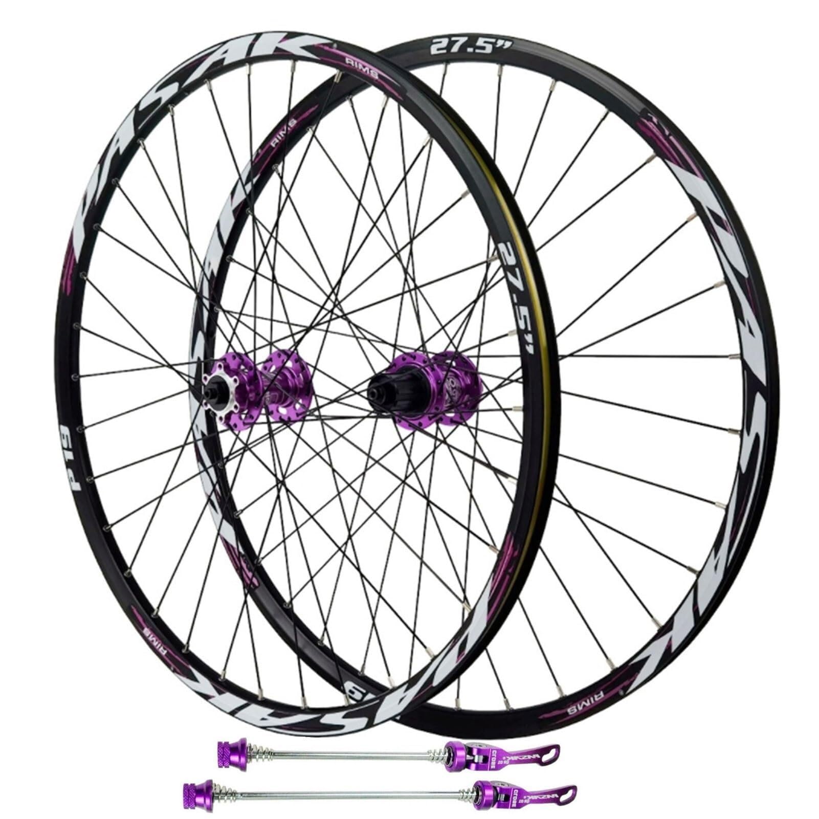 Zestaw kół do roweru górskiego ze stopu aluminium, przednie i tylne koło, szybkie zwalnianie 32 h szprychy hamulce tarczowe kompatybilne opony 24/26/27,5/29 cala 3,2-6,0 cm