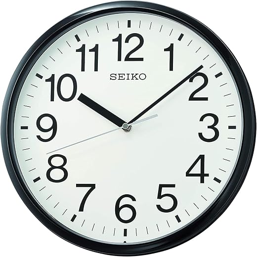 SEIKO QXA756KLH Wall Clock, Black, 12 Inch