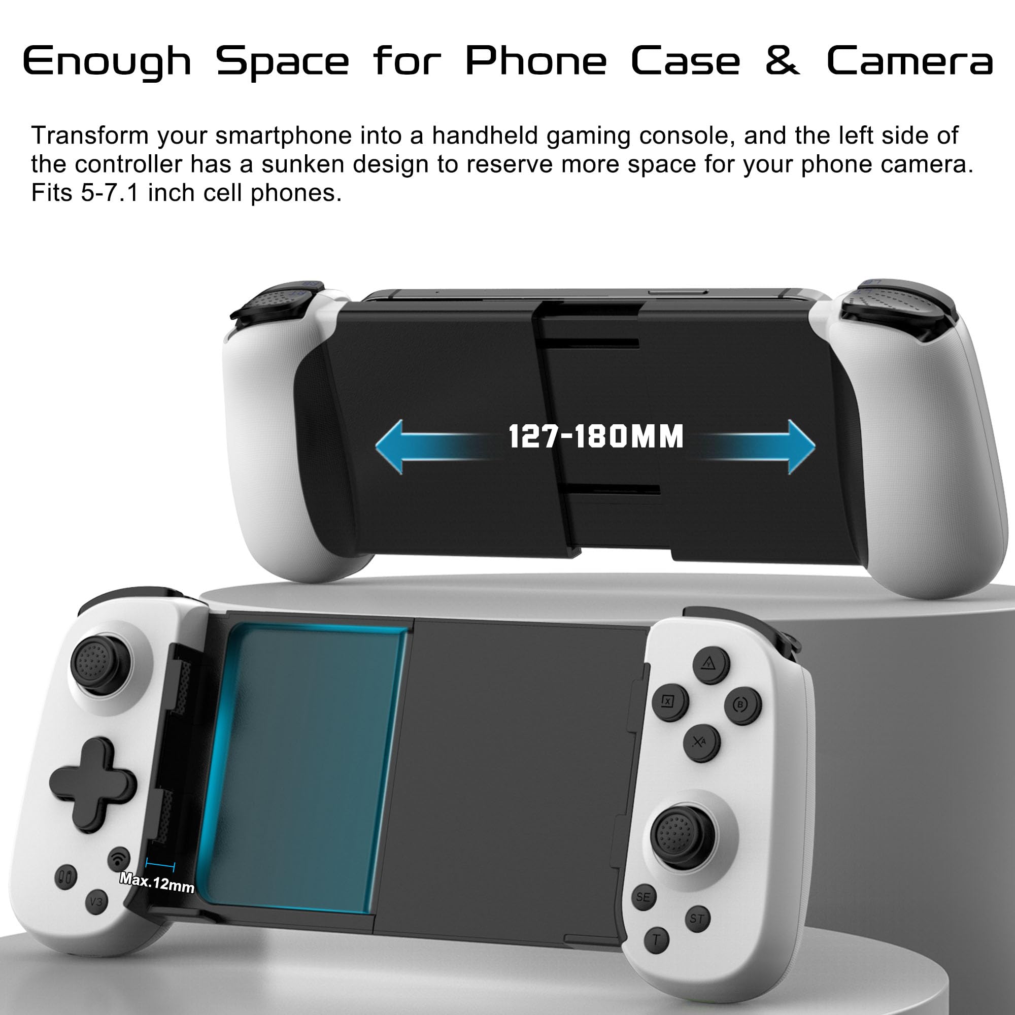Joso Controller di gioco mobile per iPhone/Android/PC/Switch/PS4/PS3, joystick Bluetooth Gamepad con Turbo/giroscopio/vibrazione a 6 assi, Play Call of Duty, Roblox, Genshin Impact, Cloud Gaming,