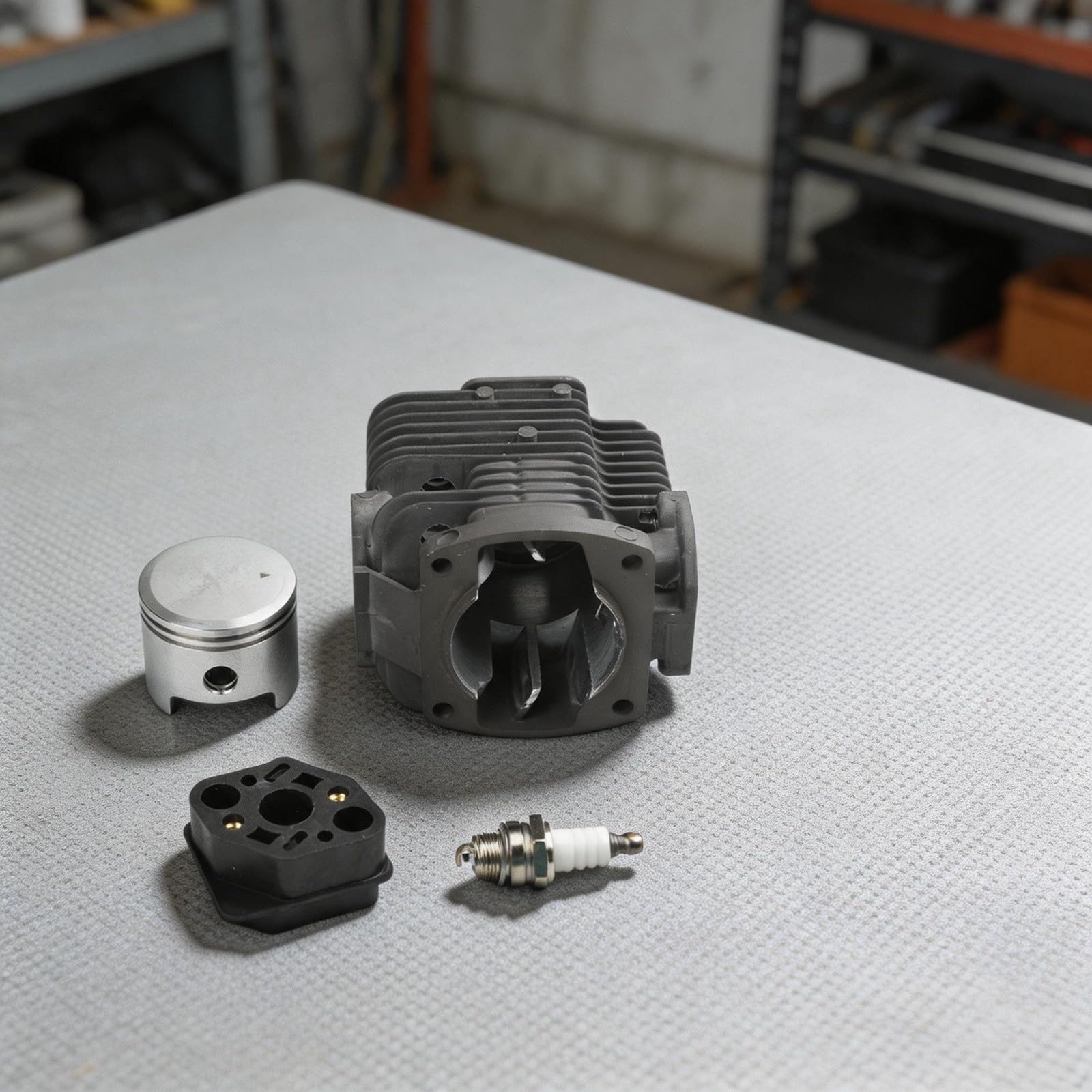 FUBESK Kit de pistón cilíndrico Pb-770 Pb-770H Pb-770T Soplador de mochila, juego de reconstrucción de motor de metal con anillos de junta de cojinete de pasador, A130001050 V100000290 Arrancador de