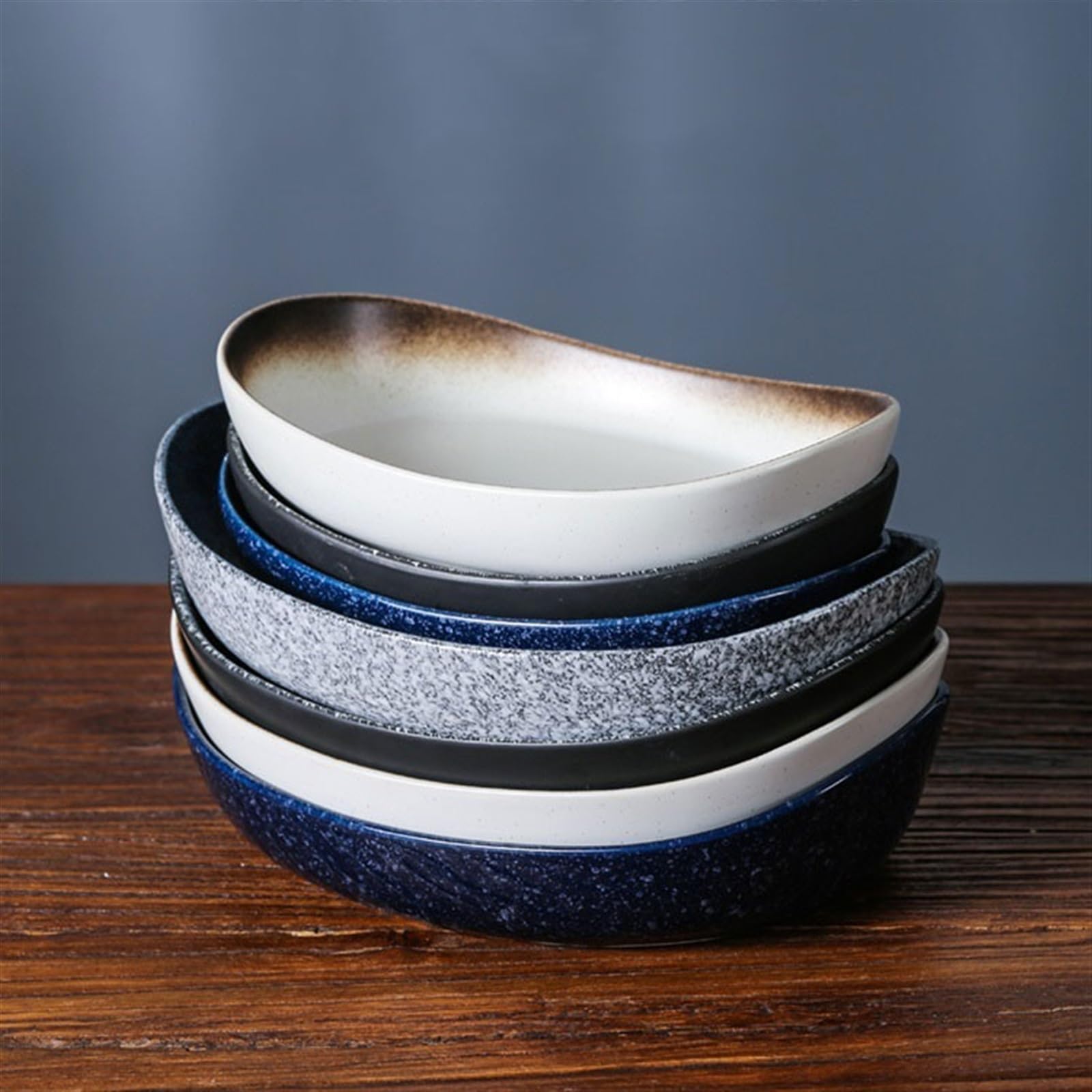 Versátil Bandeja for hornear resistente a altas temperaturas, plato for el hogar(Dark blue,10inches)