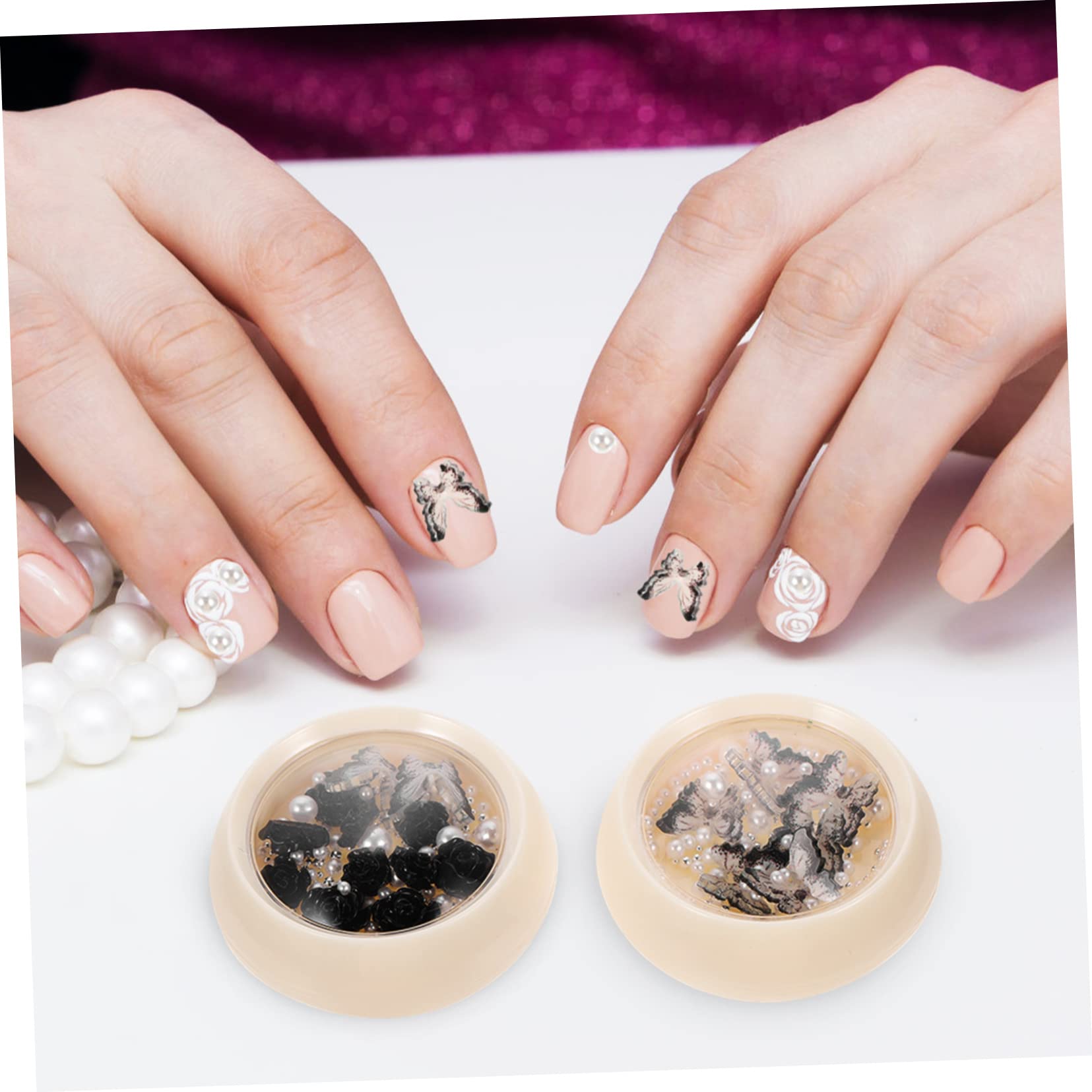 VALICLUD 4 Set Shinestone Di Nera Ciondolo Kit Di Strass Per Unghie Cristalli Adesivo Decorazioni Unghie Ciondoli Per Unghie Luccicanti Gemme E Gioielli Resina 4 Scatole*4