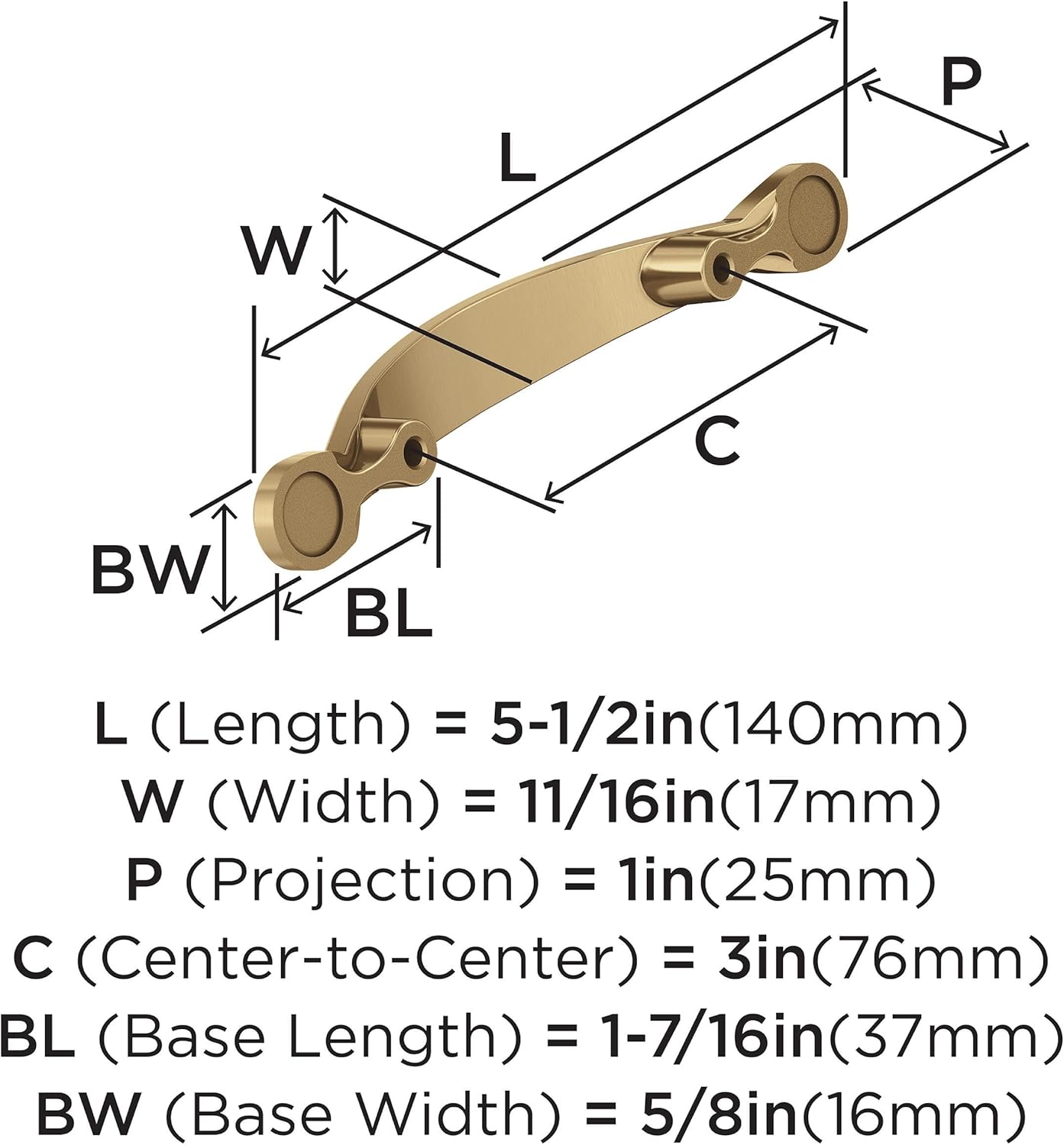 Amerock Inspirations 3 inch (76mm) Center-to-Center Champagne Bronze Cabinet Pull - 10 Pack