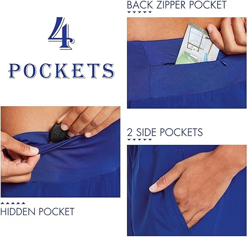 Miniatura 3 de BALEAF Pantalones cortos para correr de 7 pulgadas de largo con forro deportivo para entrenamiento con bolsillo con cremallera