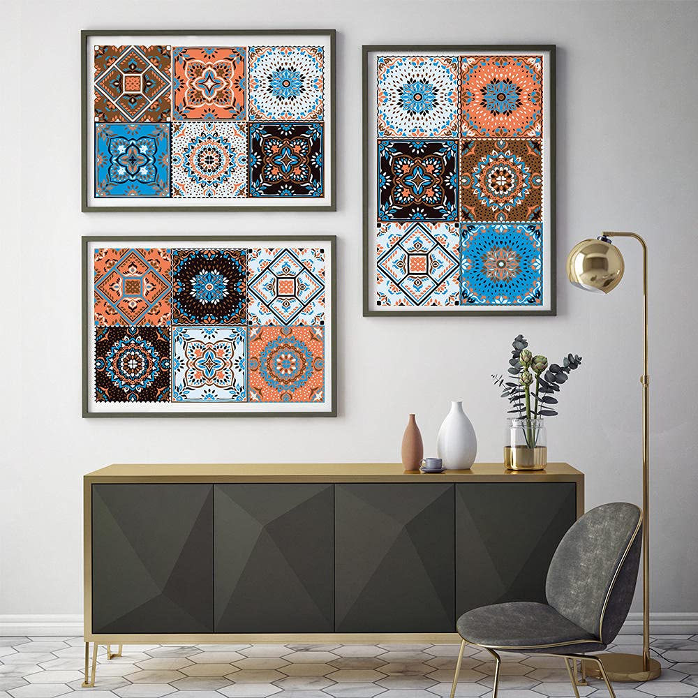 Pegatinas de azulejos coloridas impermeables pegatinas de pared DIY autoadhesivas autoadhesivas retro cuadrados para decoración de muebles de cocina baño 30 cm x 30 cm x 16 piezas